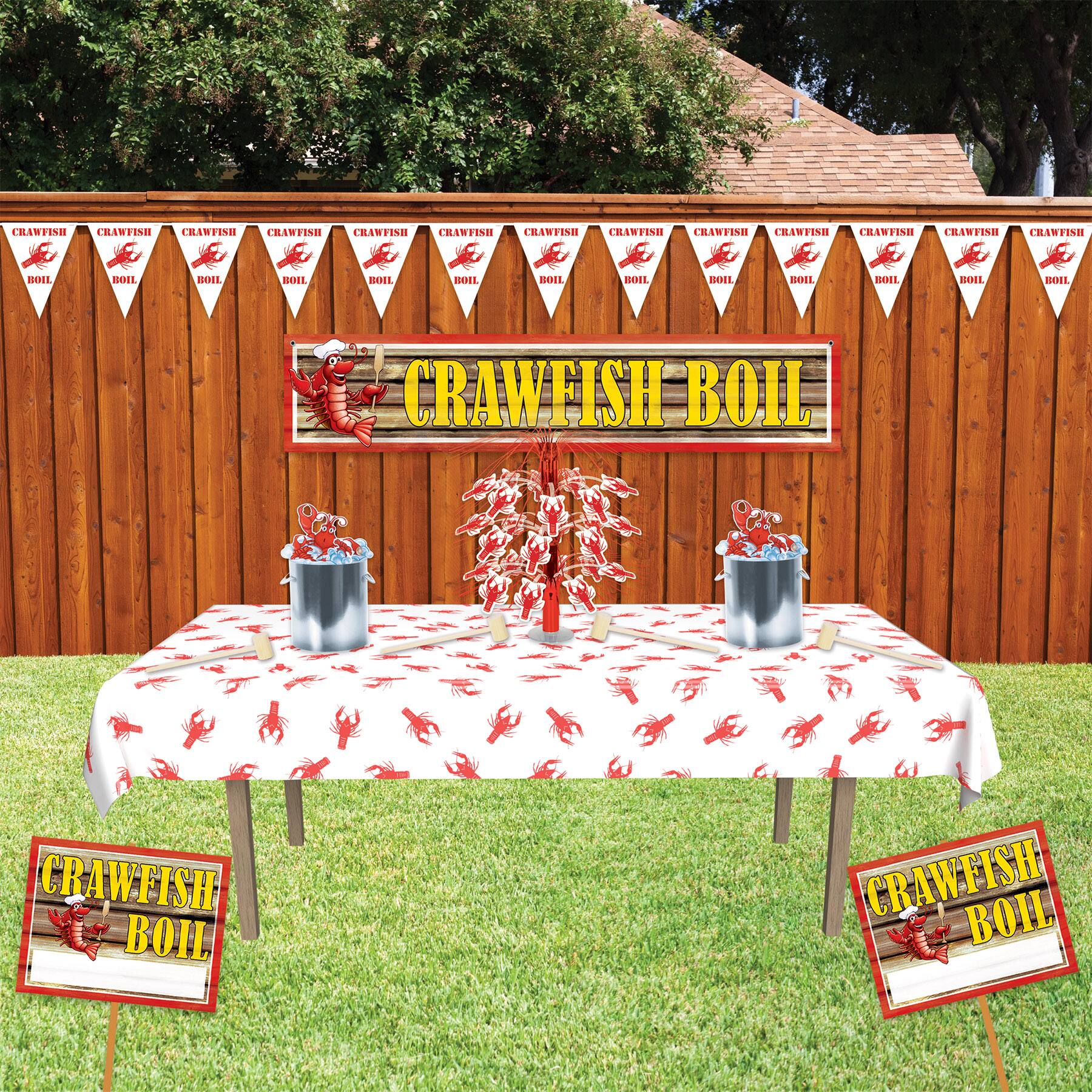 11" x 12ft. Red & White Crawfish Boil Pennant Banners, 2ct.