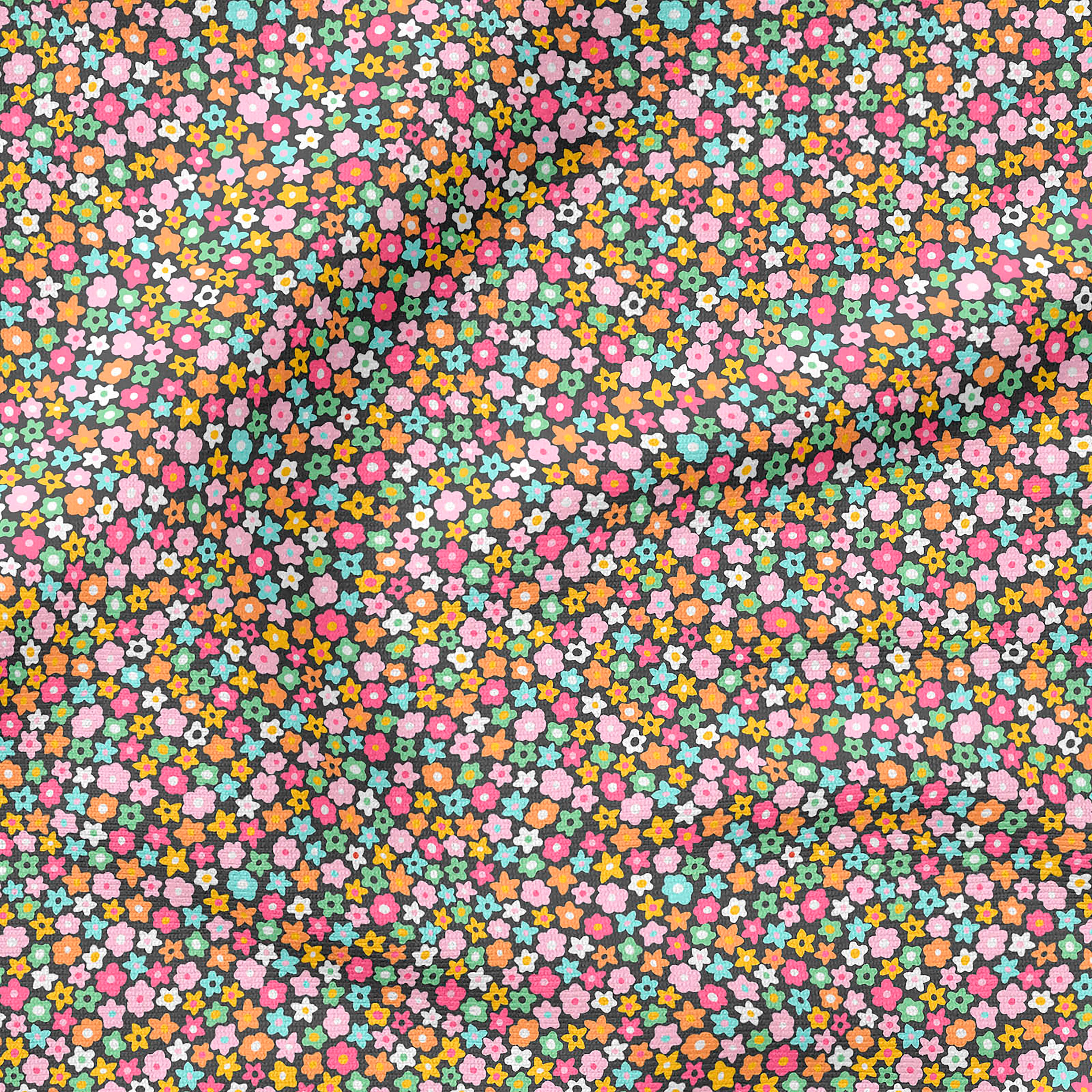 Fabric Editions Navy Blooming Buds Cotton Fabric