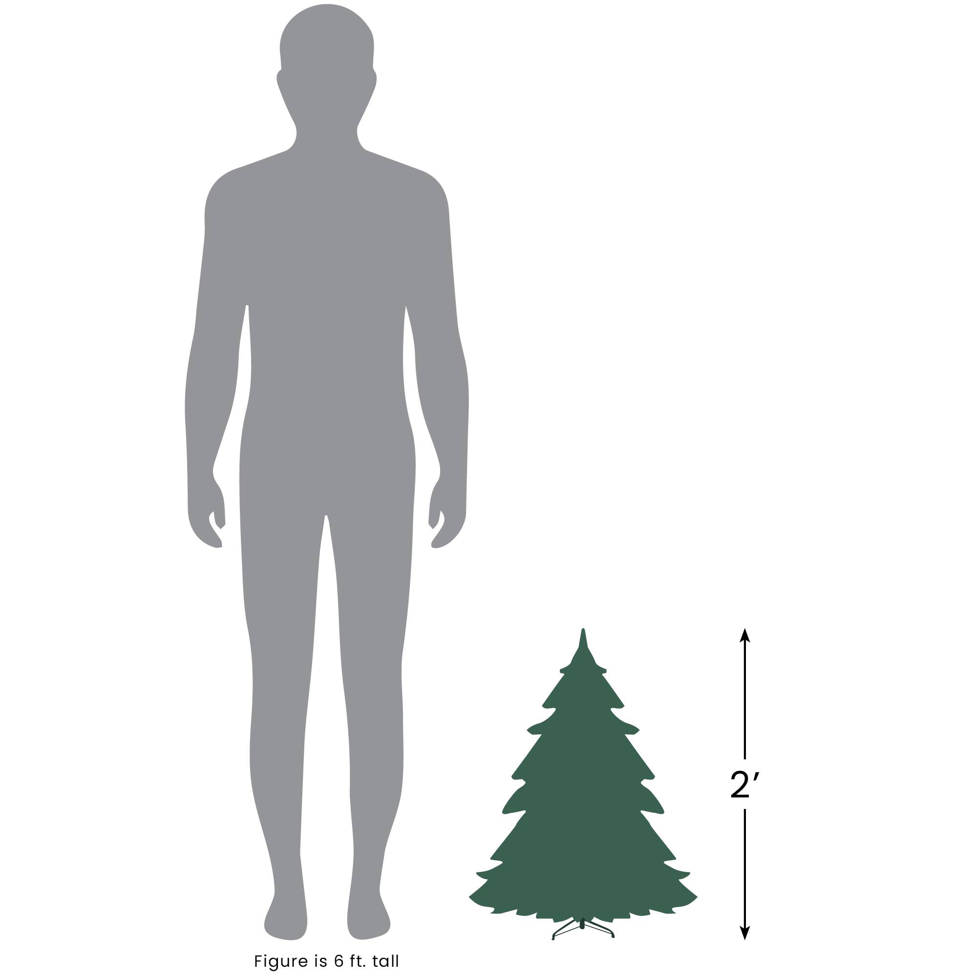 2ft. Pre-Lit Country Mixed Pine Artificial Christmas Wall Tree, Clear Lights
