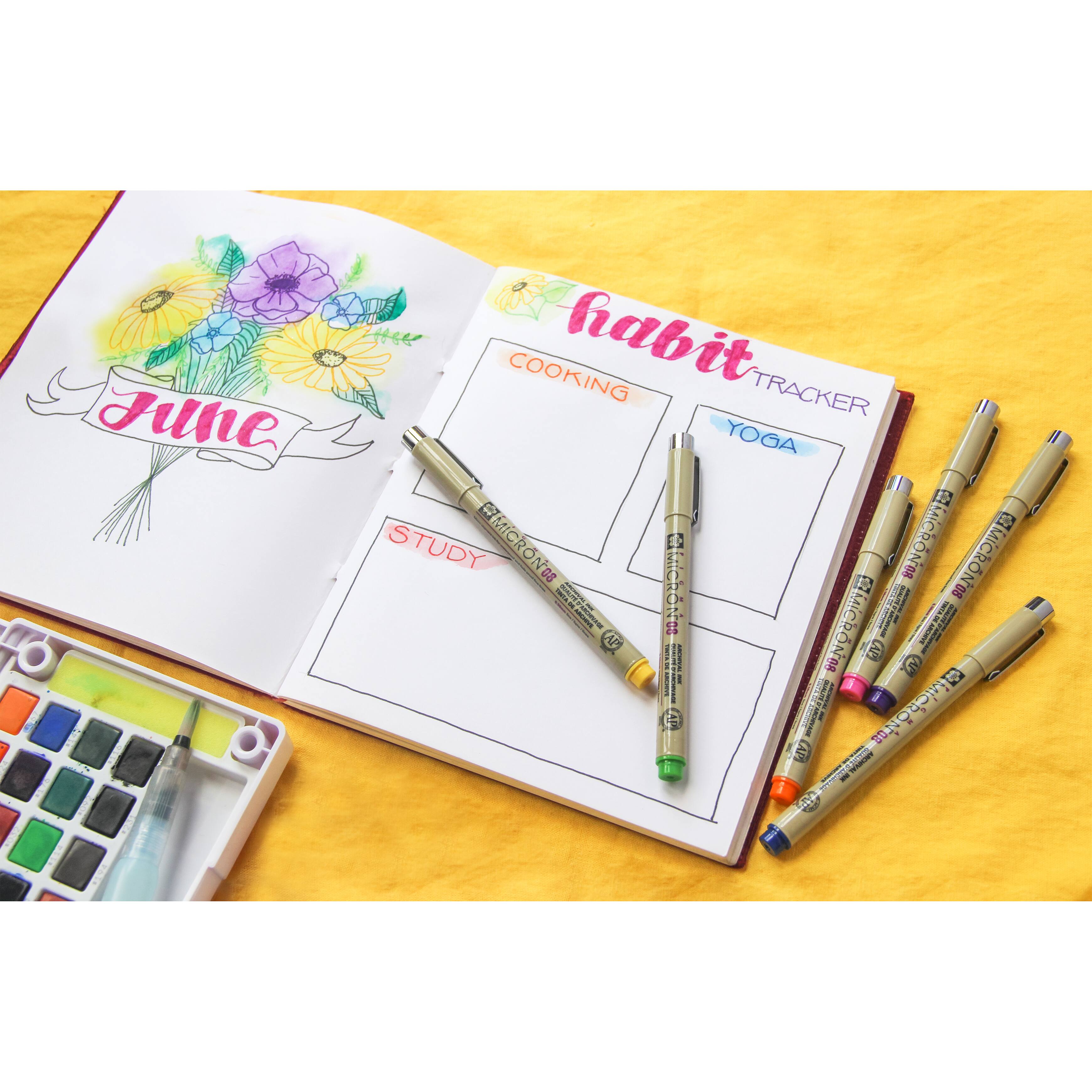 Pigma® Micron™ 08 Fine Line 8 Color Pen Set
