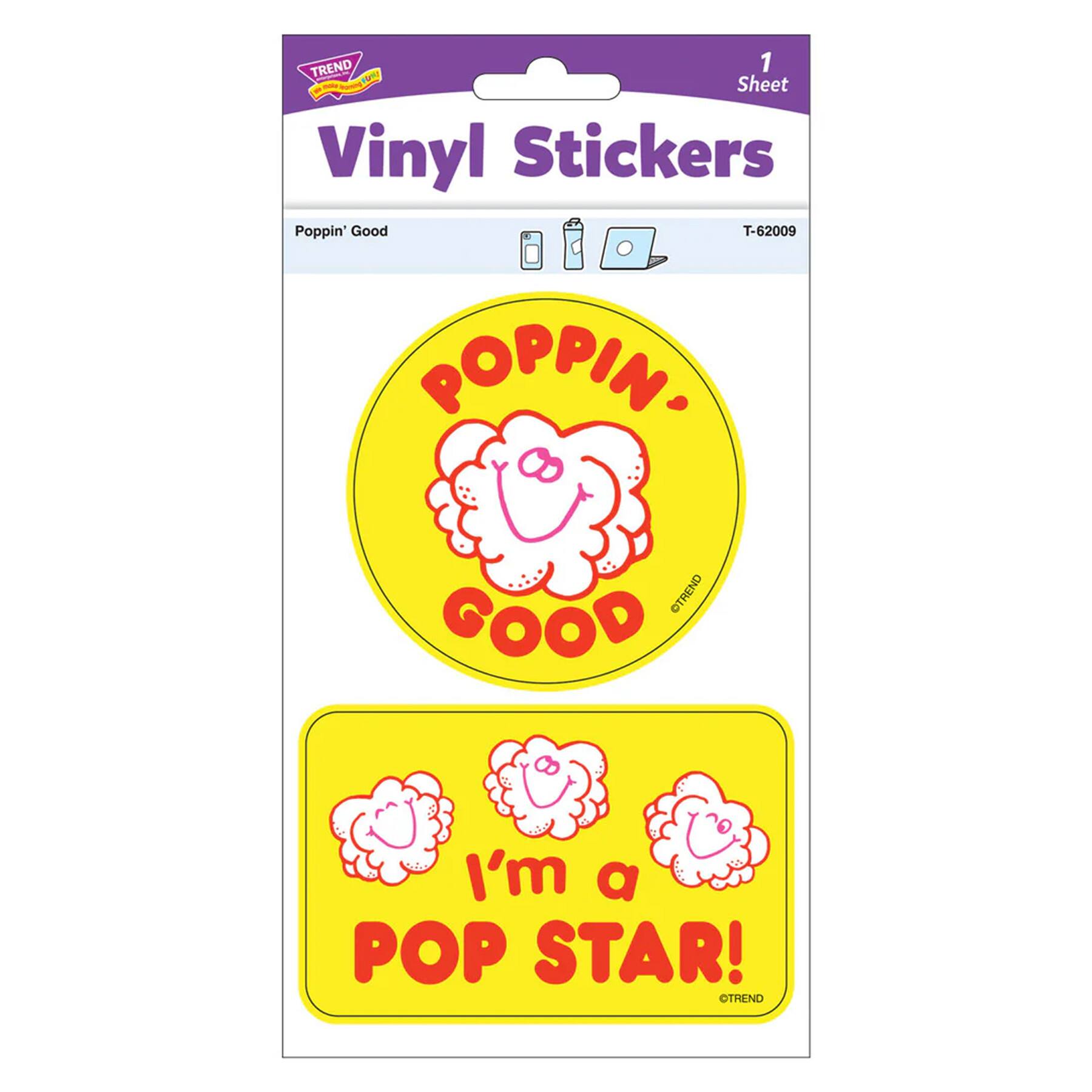 TREND Enterprises® Poppin' Good Vinyl Stickers, 2 Per Pack, 6 Packs