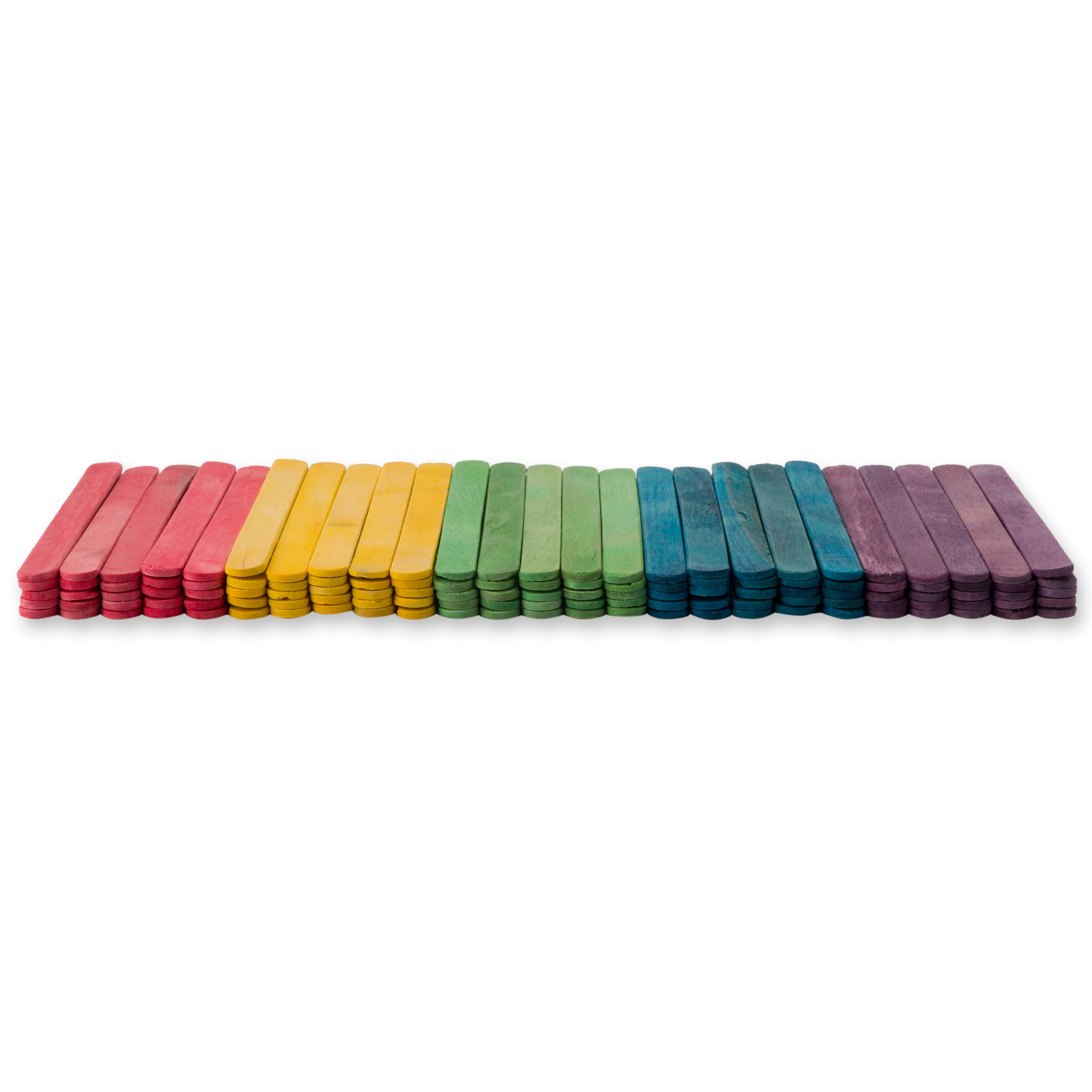 12 Packs: 125 ct. (1,500 total) Multicolor Wood Craft Sticks by Creatology™