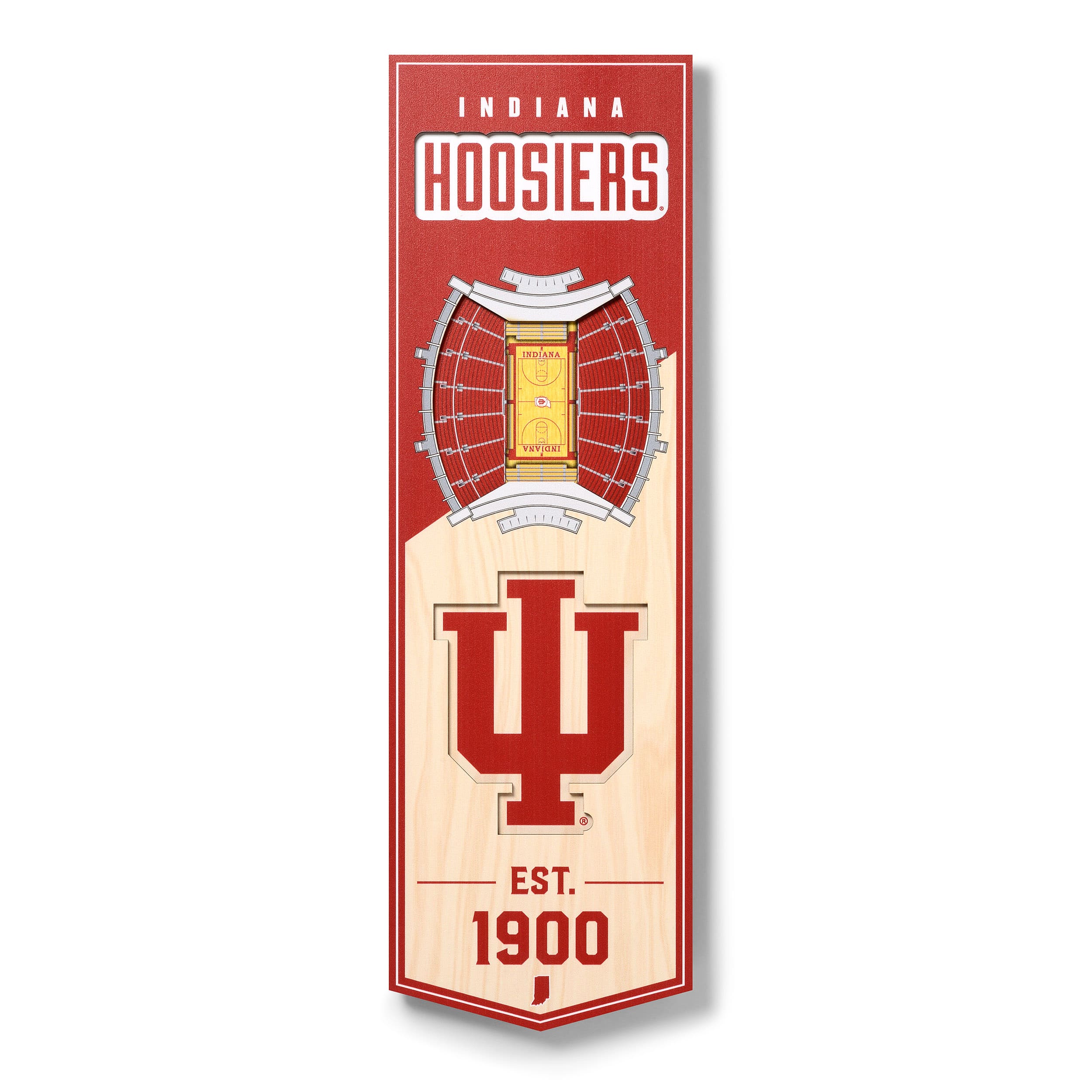 You the Fan Officially Licensed NCAA 6" x 19" 3D Stadium Banner - Indiana Hoosiers