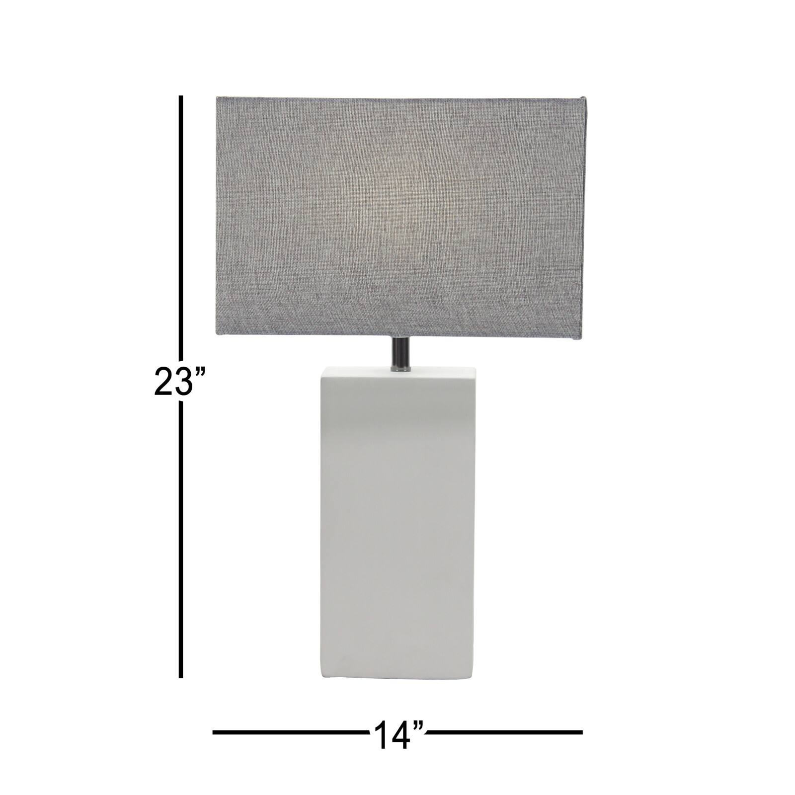 23" White Ceramic Traditional Table Lamp