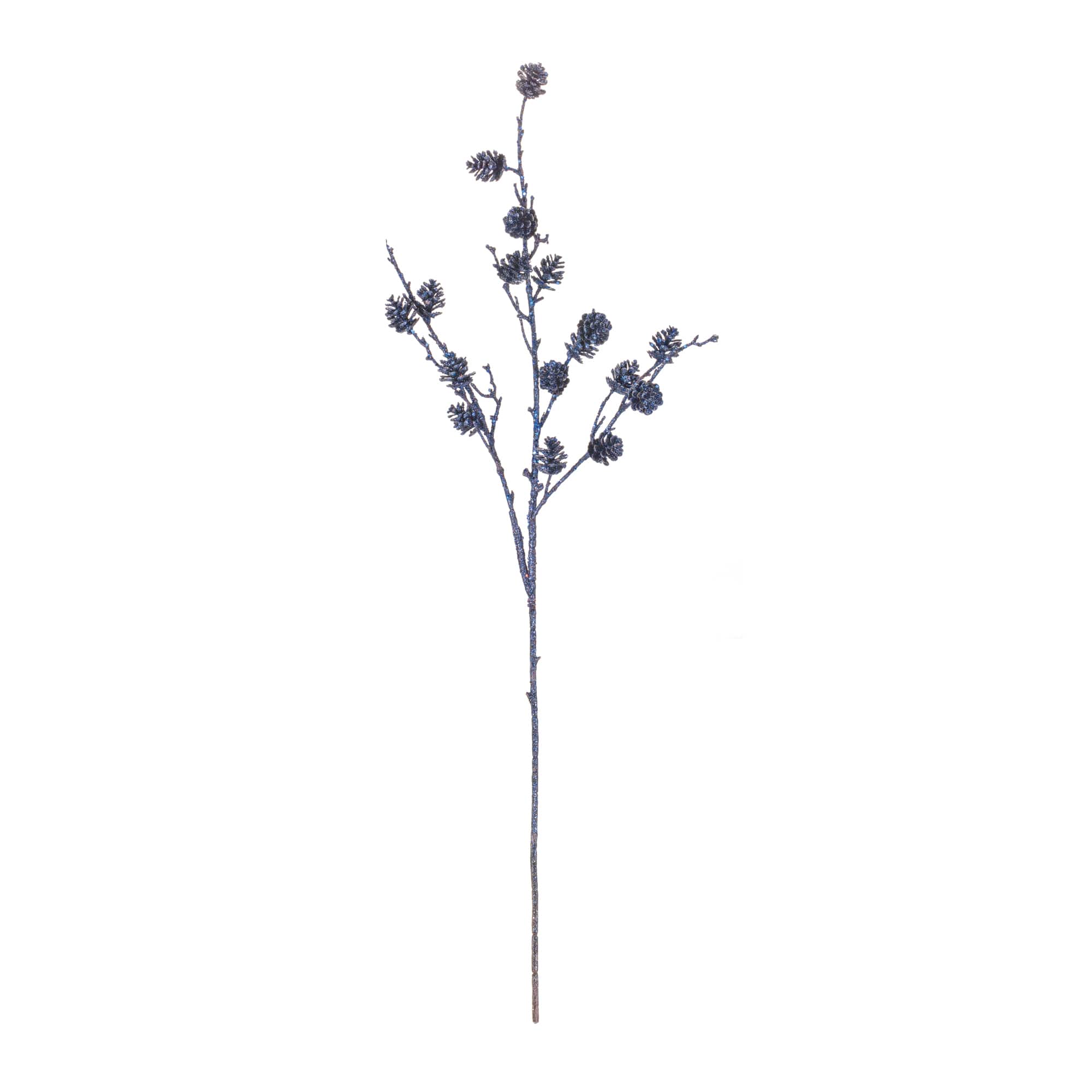 39" Glittered Blue Pinecone Twig Sprays, 6ct.