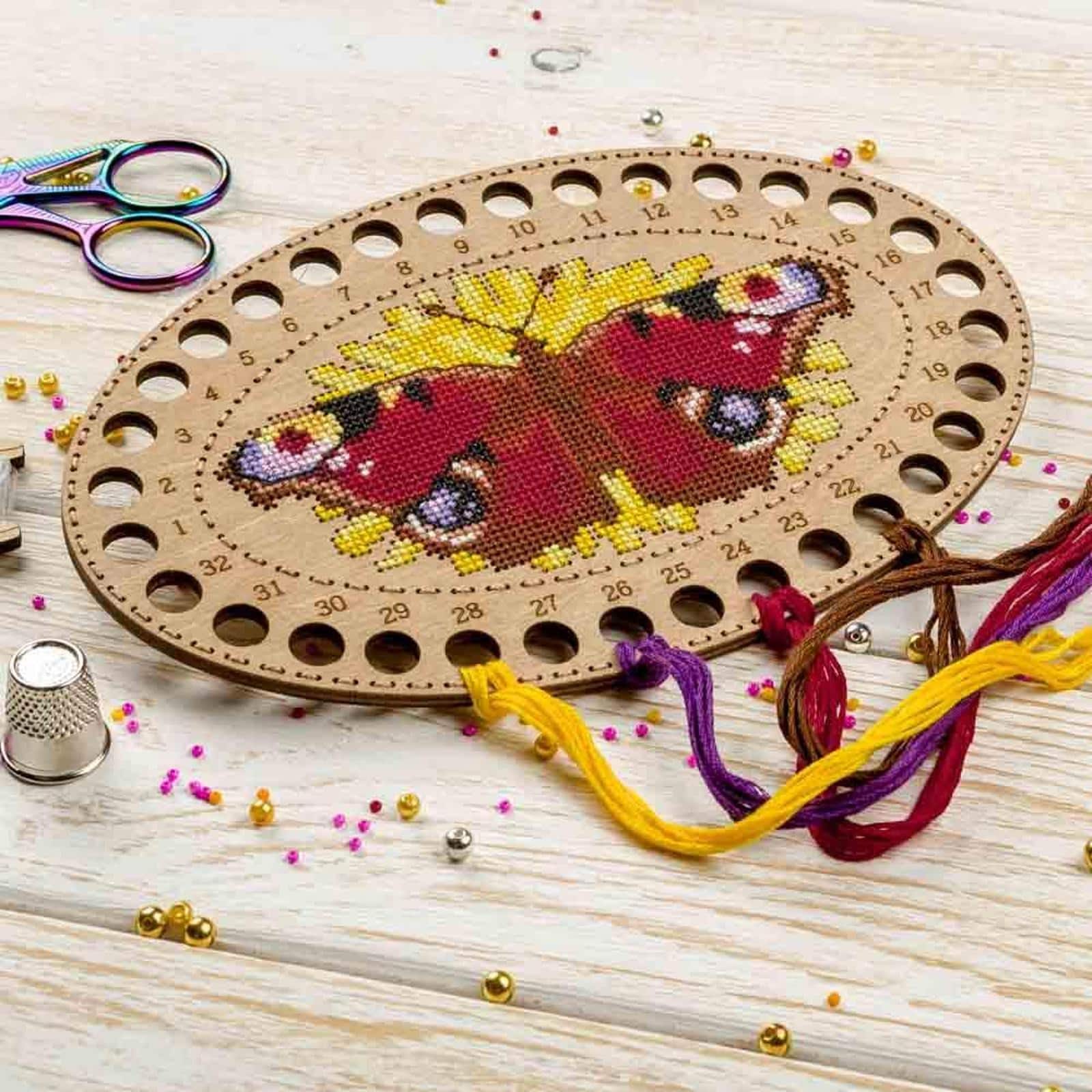 Wonderland Crafts Butterfly Numbered Embroidery Thread Organizer