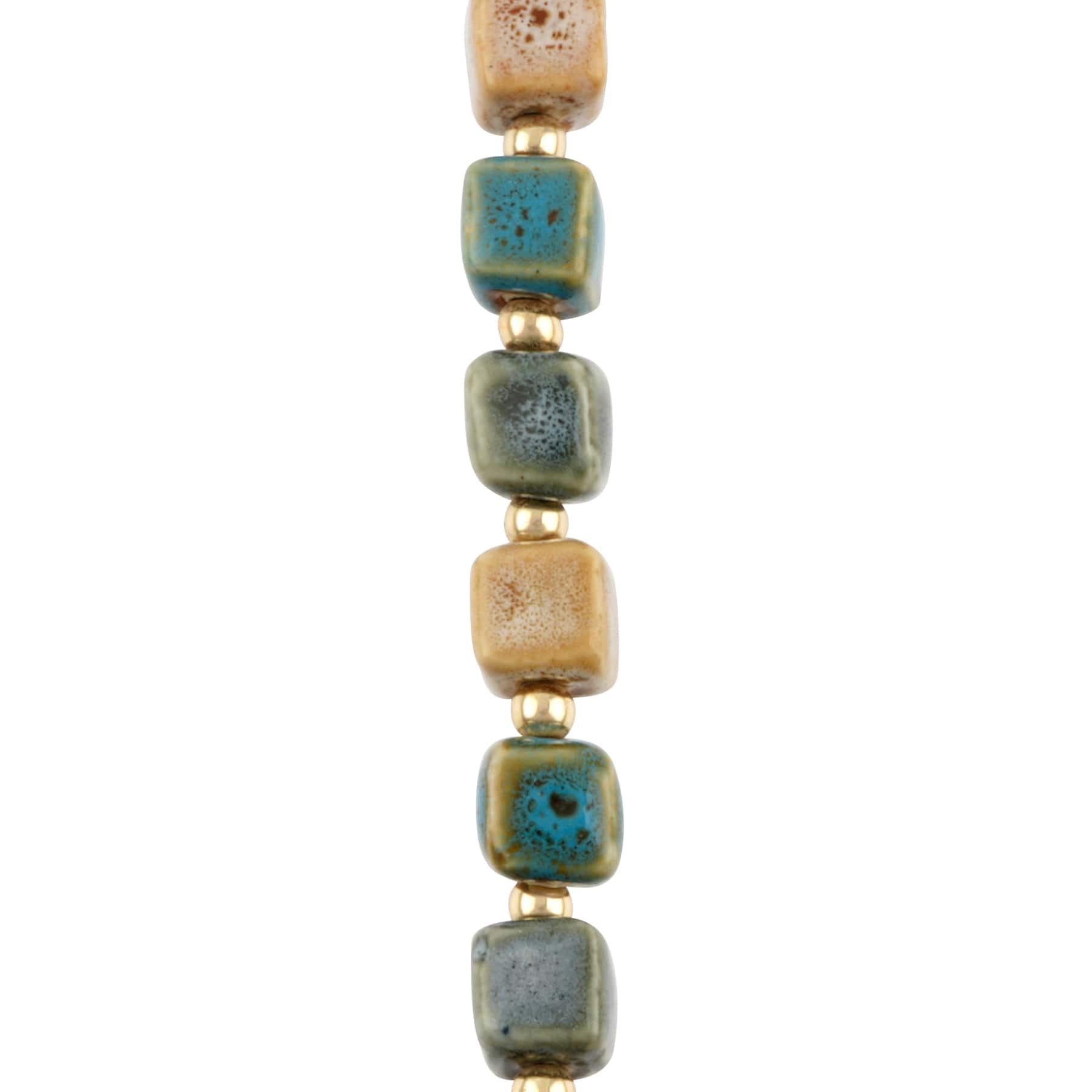 Multicolor Reactive Glaze Ceramic Cube Beads, 10mm by Bead Landing™