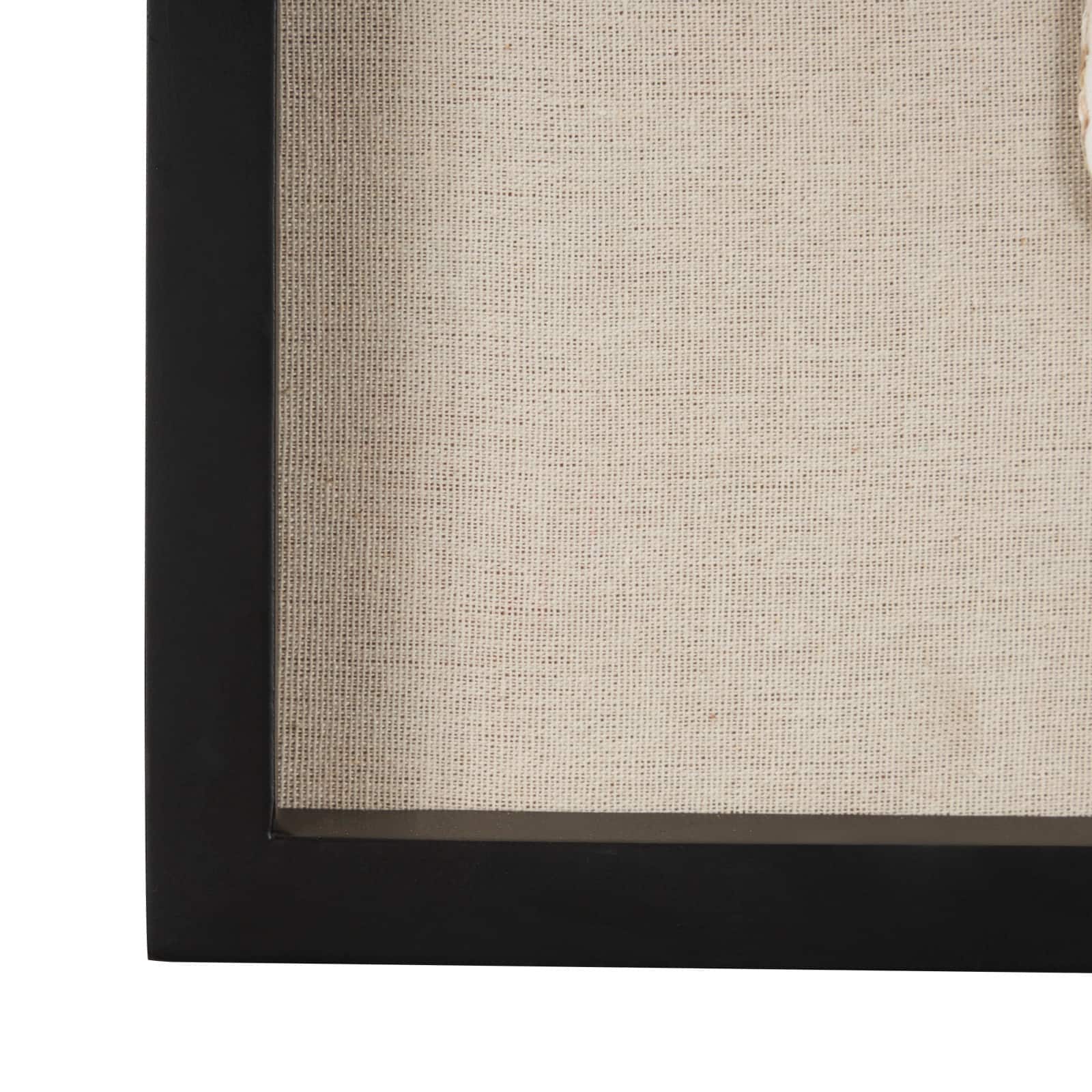 19" Cream, Beige & Black Handmade Abstract Circular Shell Wall Décor