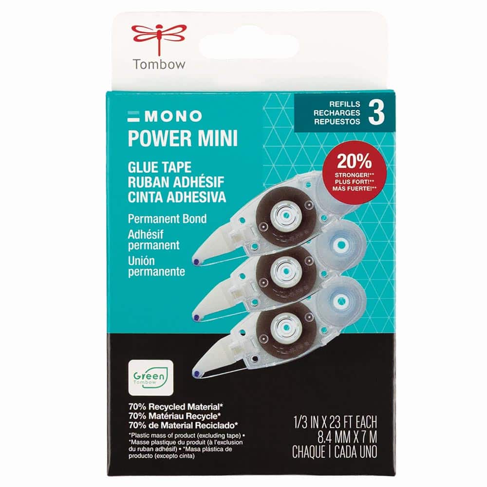 Tombow Power Mini Glue Tape Refills, 3ct.