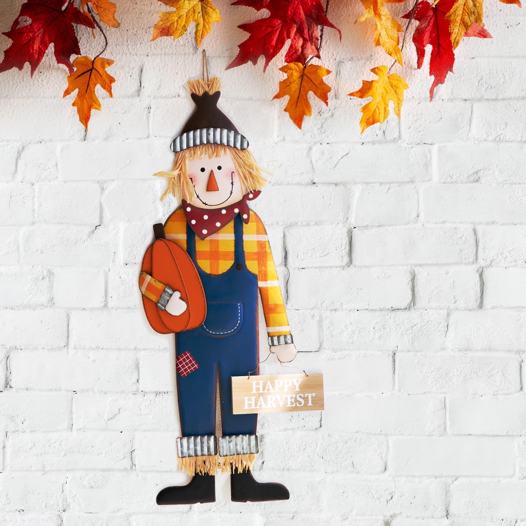 36" GlitzHome® Happy Harvest Scarecrow Yard Stake