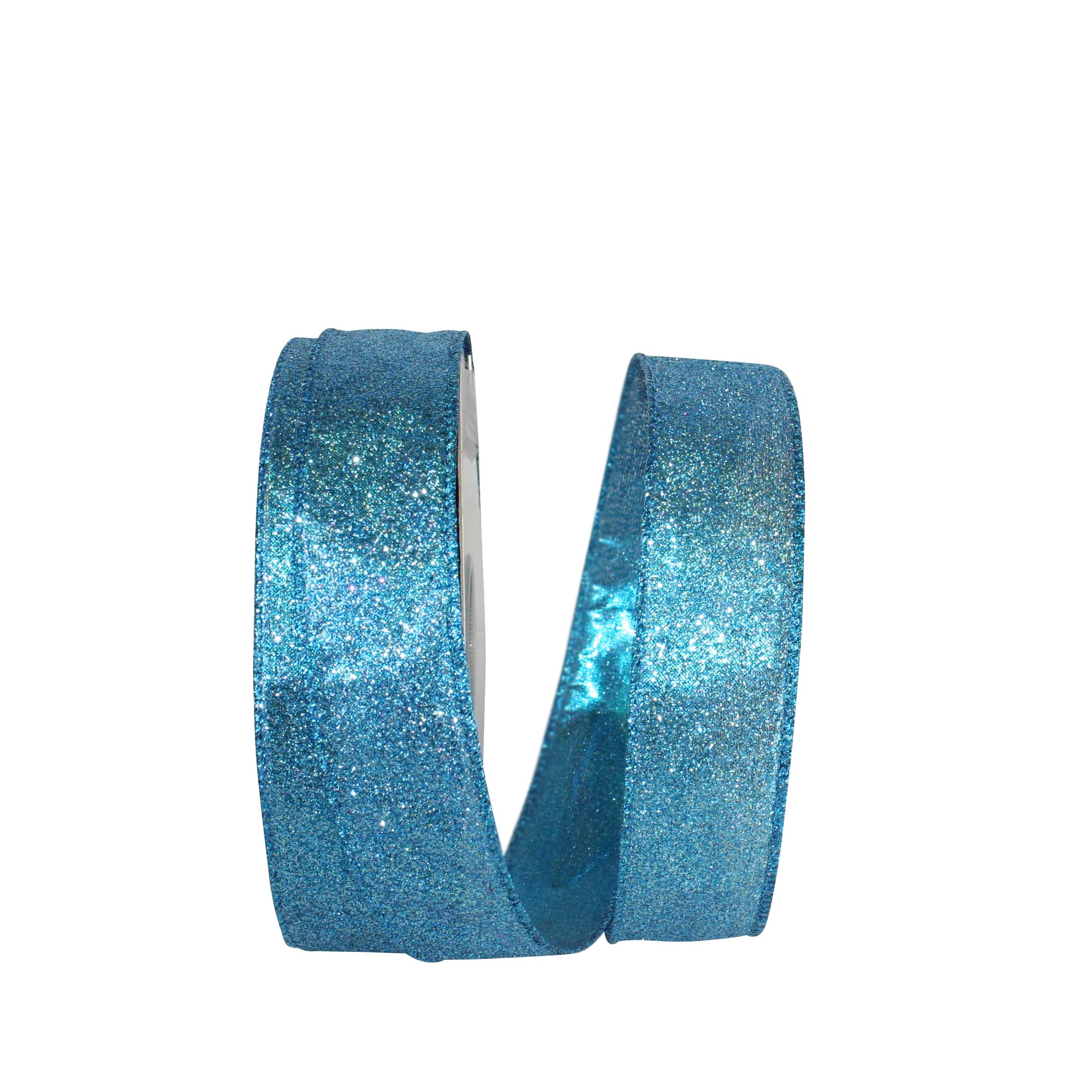 JAM Paper 1.5" x 25yd. Glitter Lamé Wired Ribbon