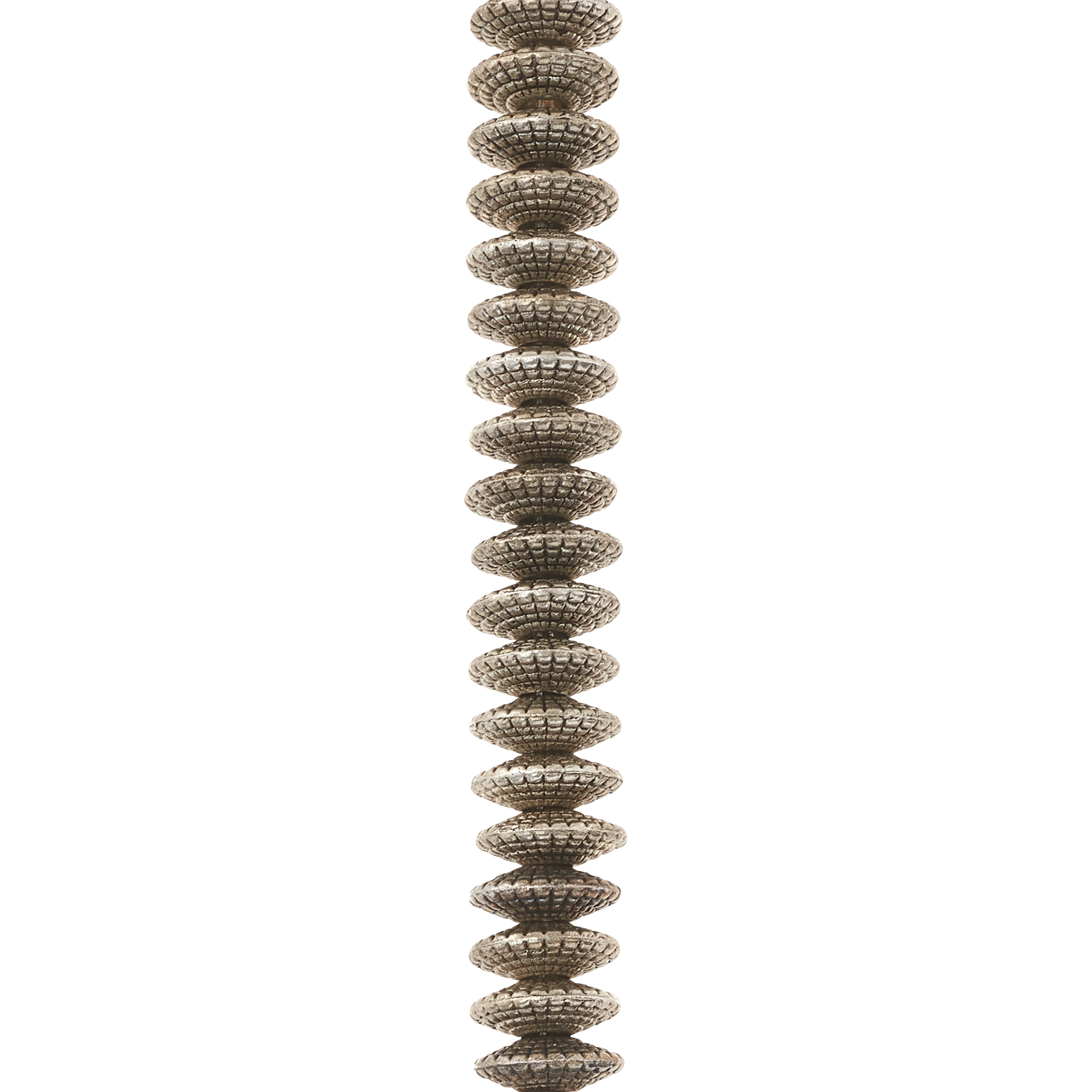 12 Pack:  Silver Metal Rondelle Beads, 8mm by Bead Landing™