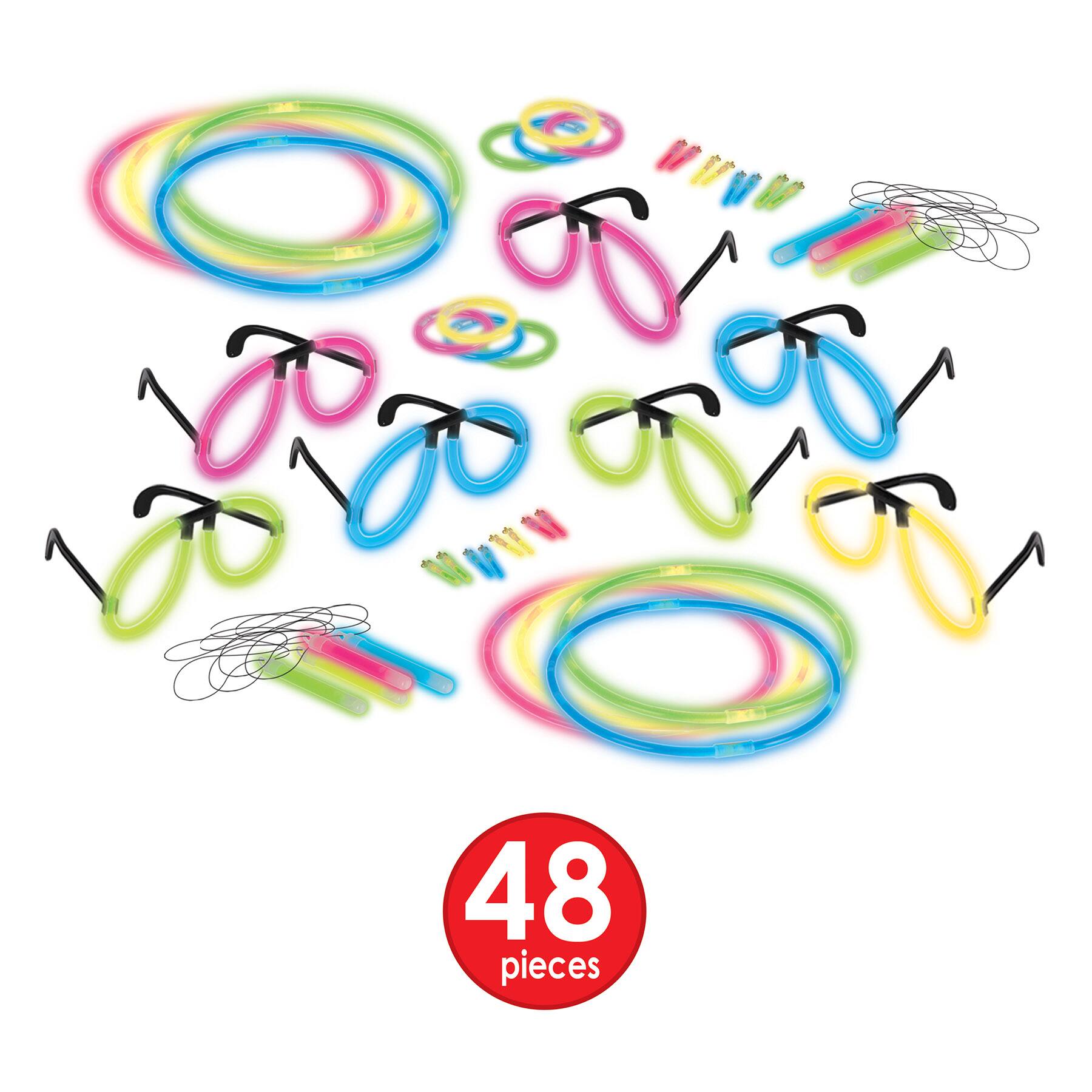 Beistle Neon Glow New Year Chairman Party Favor Kit for 50