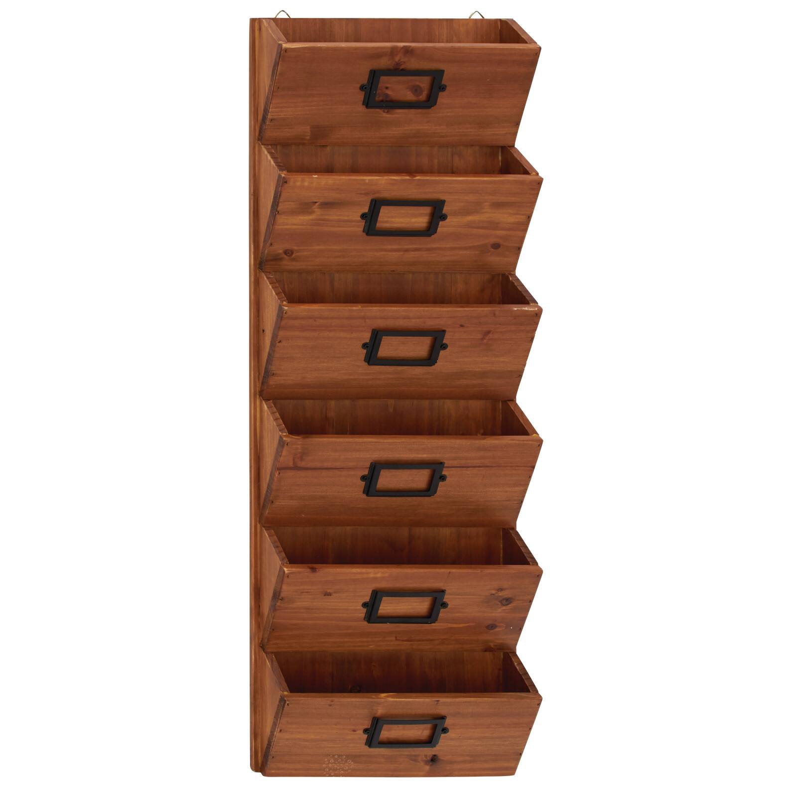 36" Brown Wood Traditional Magazine Rack Holder