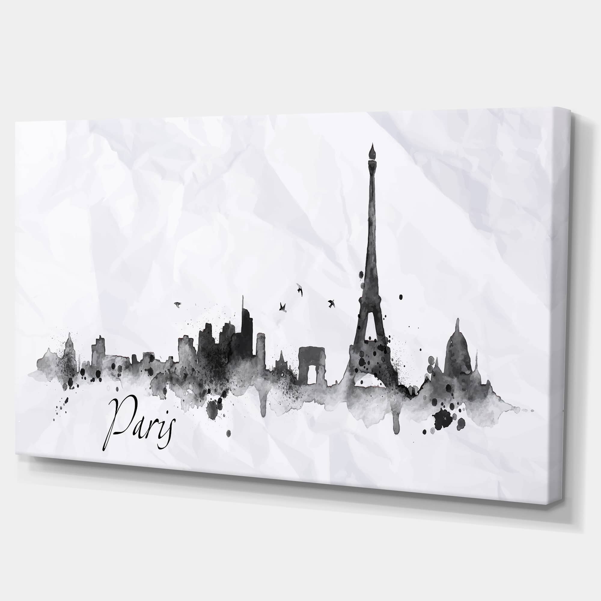 Designart - Paris with Eiffel Silhouette