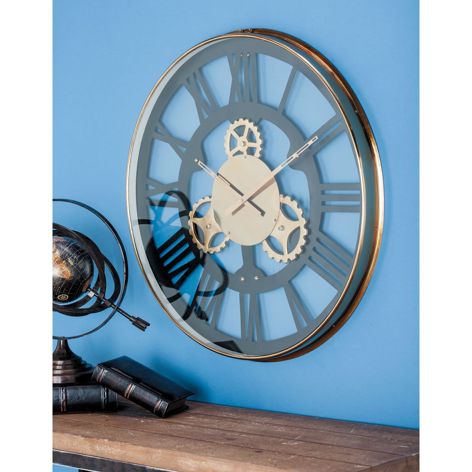 Black Industrial Stainless Steel Wall Clock