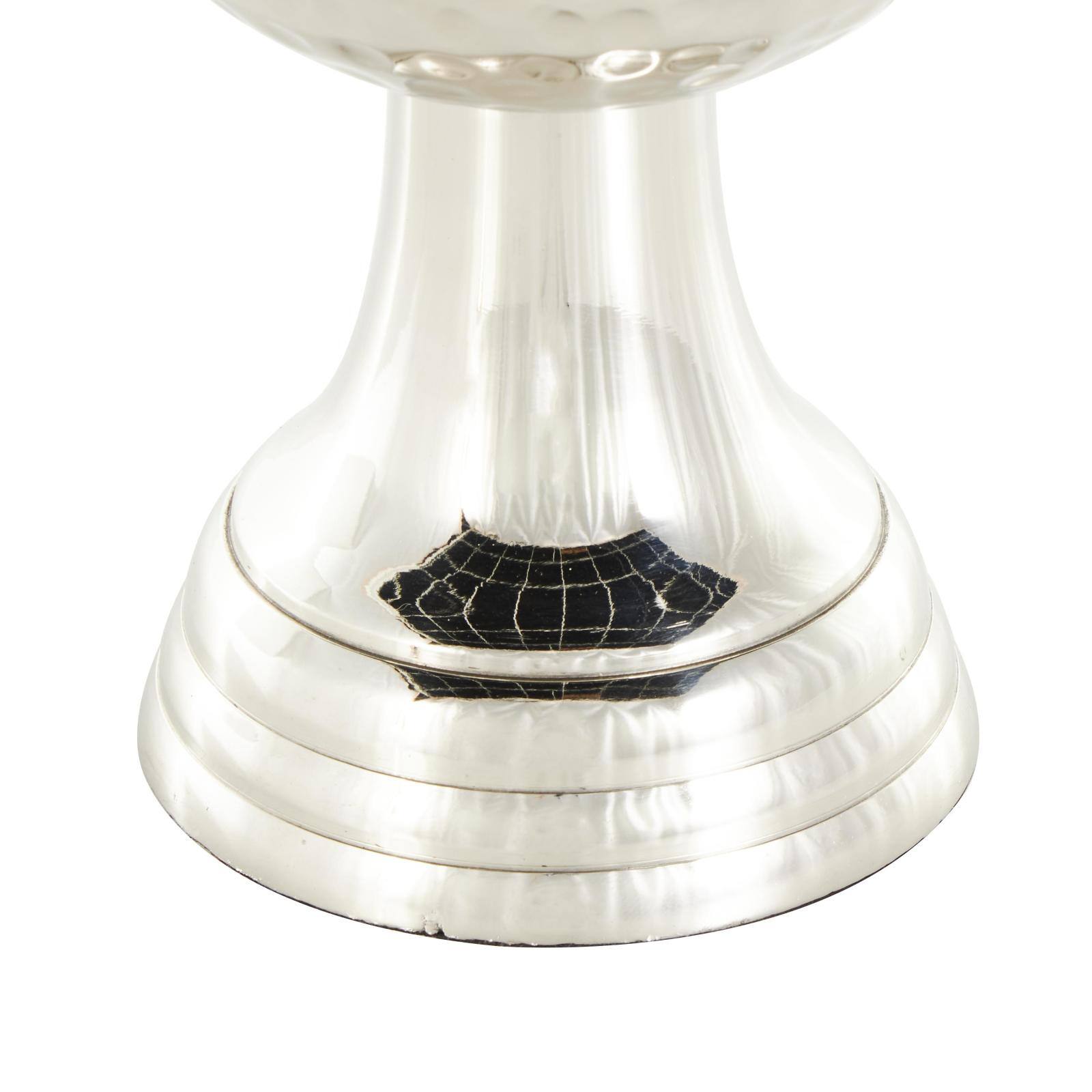 Silver Aluminum Goblet Inspired Hammered Vase