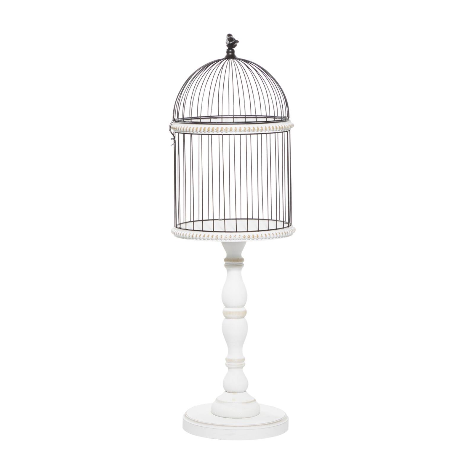 White Wood Farmhouse Birdcage, 44" x 14" x 14"