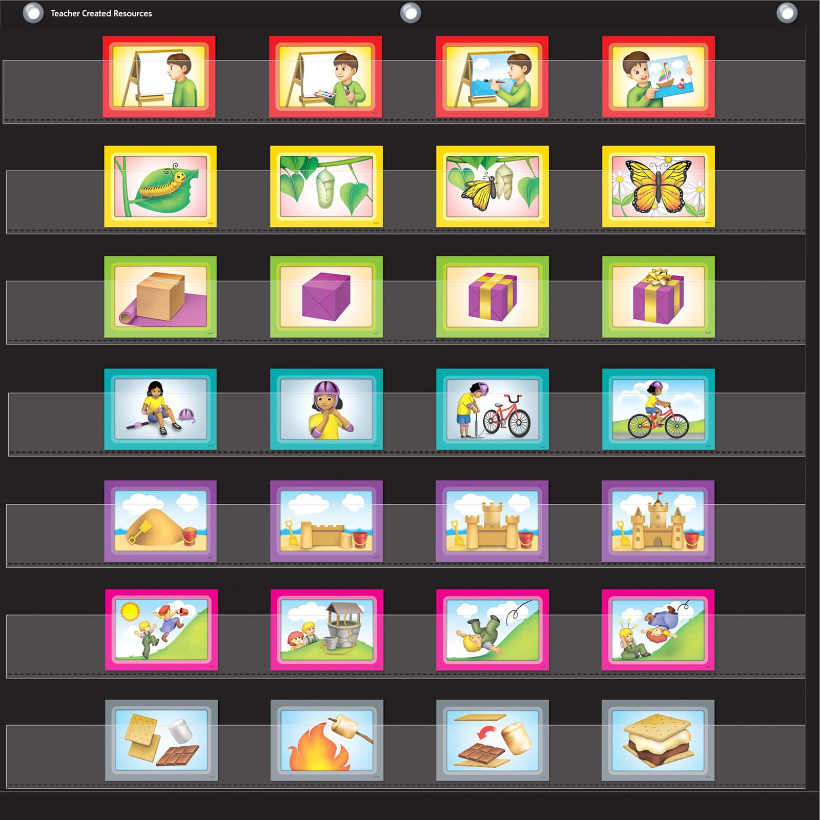 Teacher Created Resources 4-Scene Sequencing Pocket Chart Cards