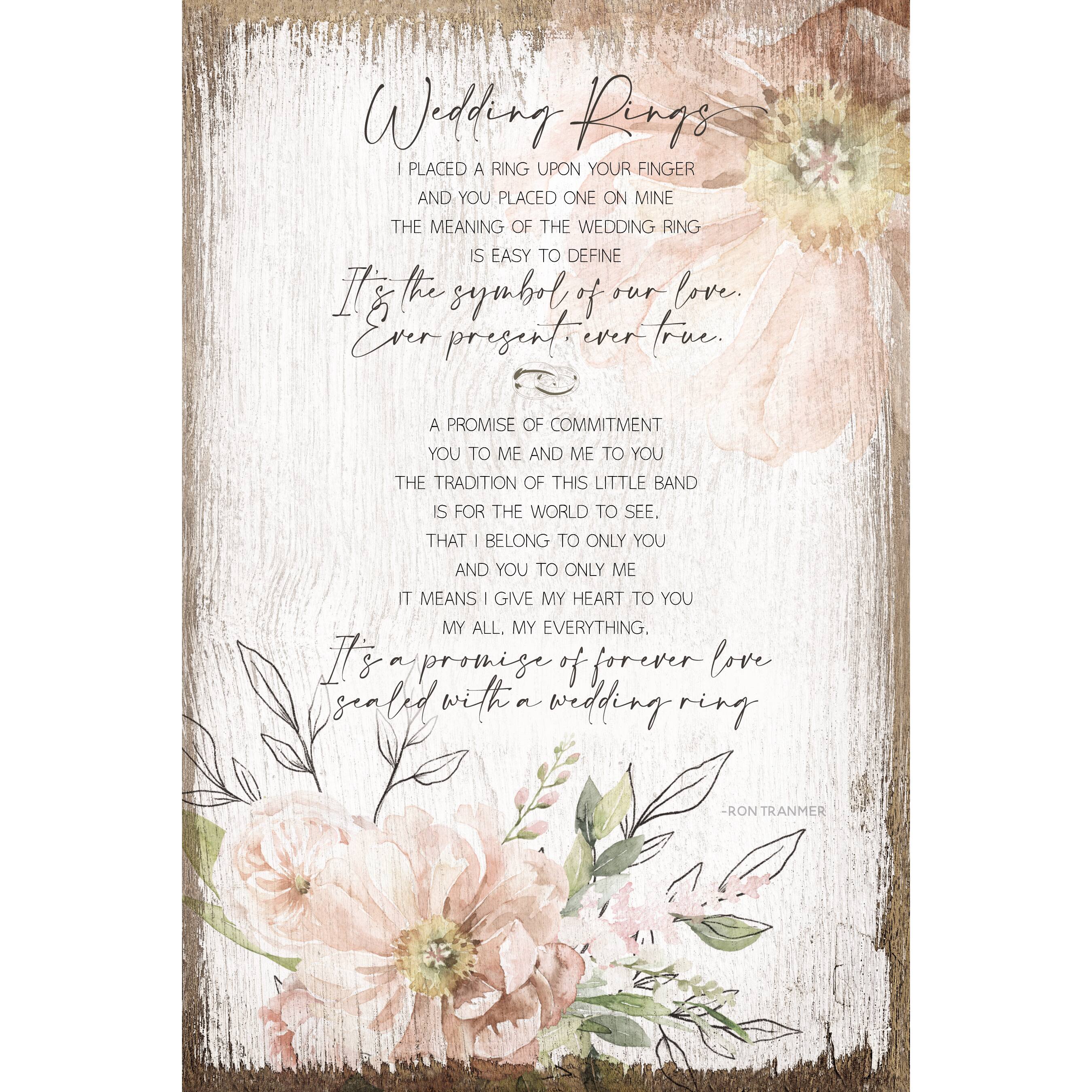 Wedding Rings Inspirational Wood Plaque