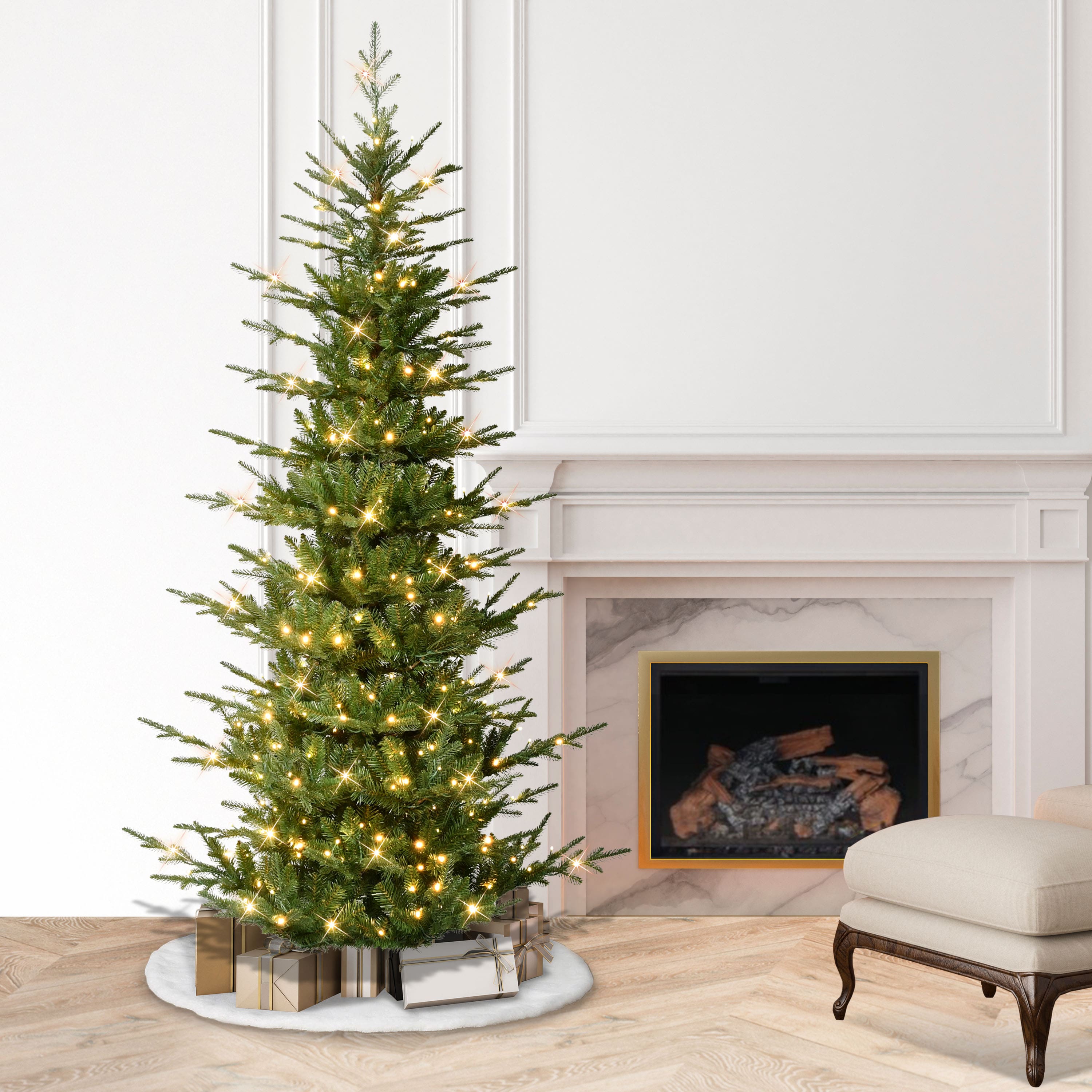 7.5ft. Pre-Lit Hillside Spruce Artificial Christmas Tree, Warm White LED Lights