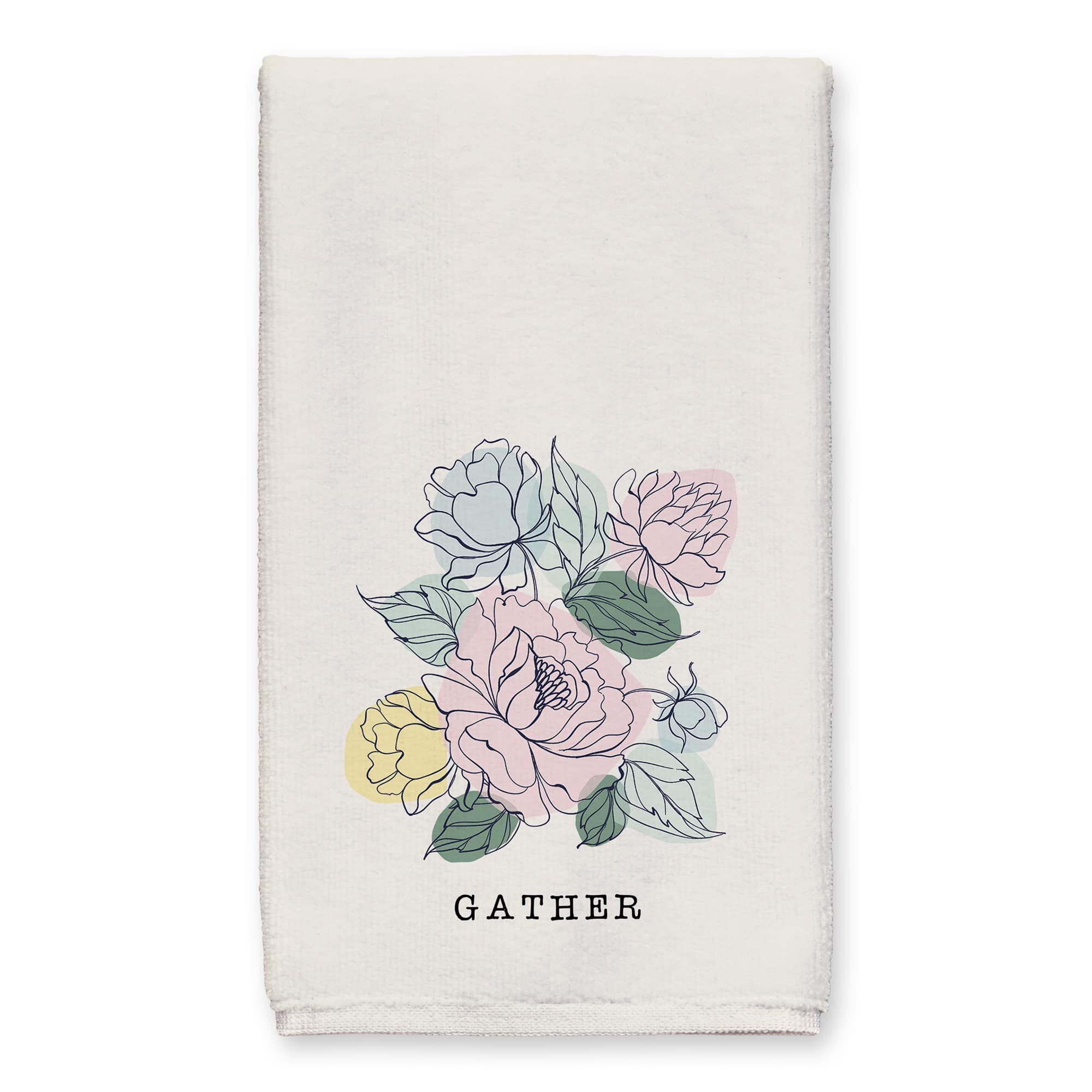 Floral Sketch Gather Tea Towel Set