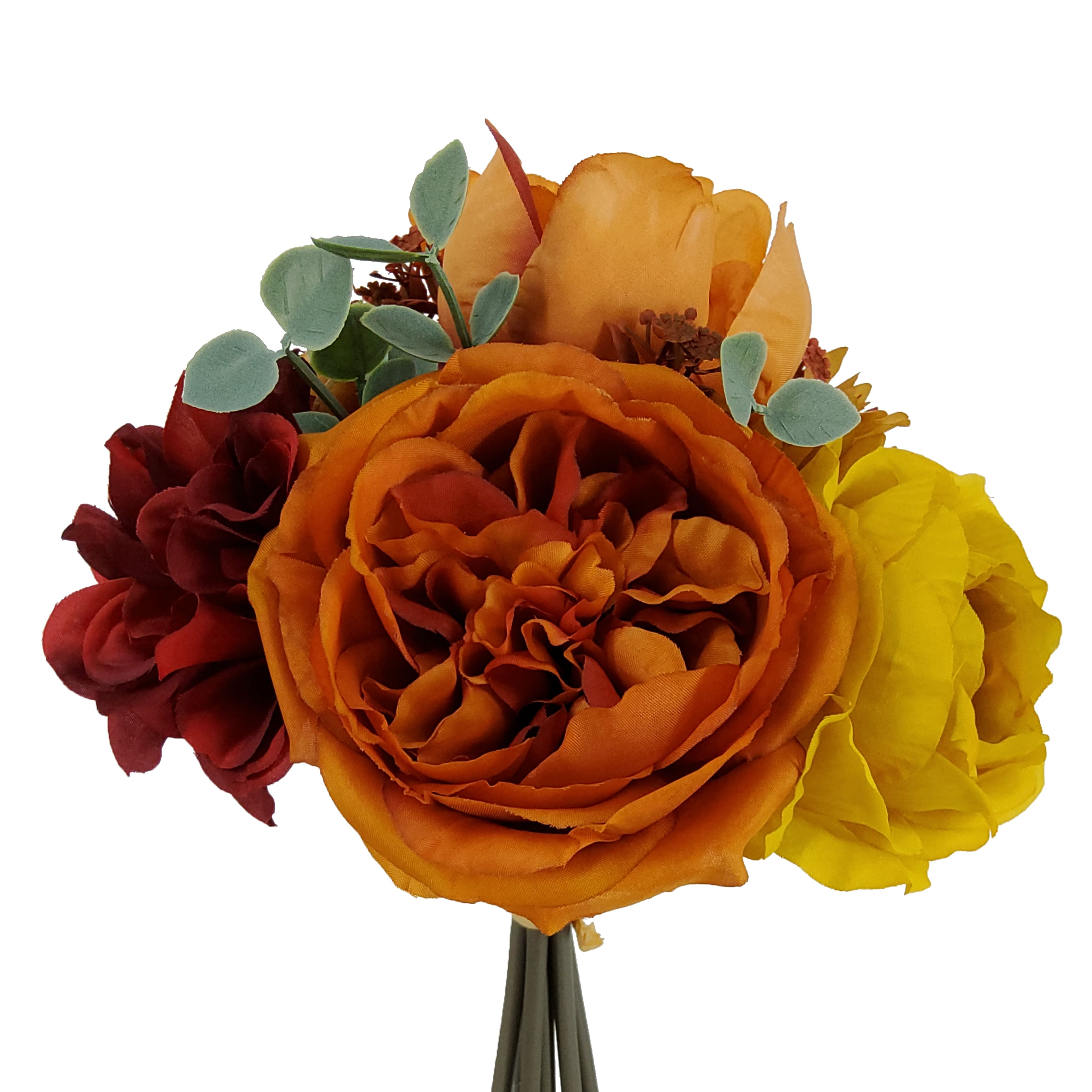 12" Orange Peony & Yellow Ranunculus Mix Bouquet by Ashland®