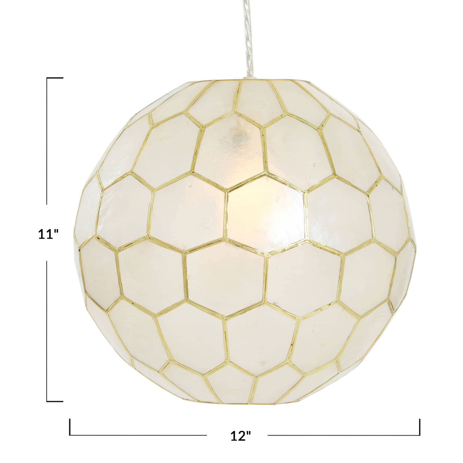 Hello Honey® Capiz Honeycomb Globe Pendant Light