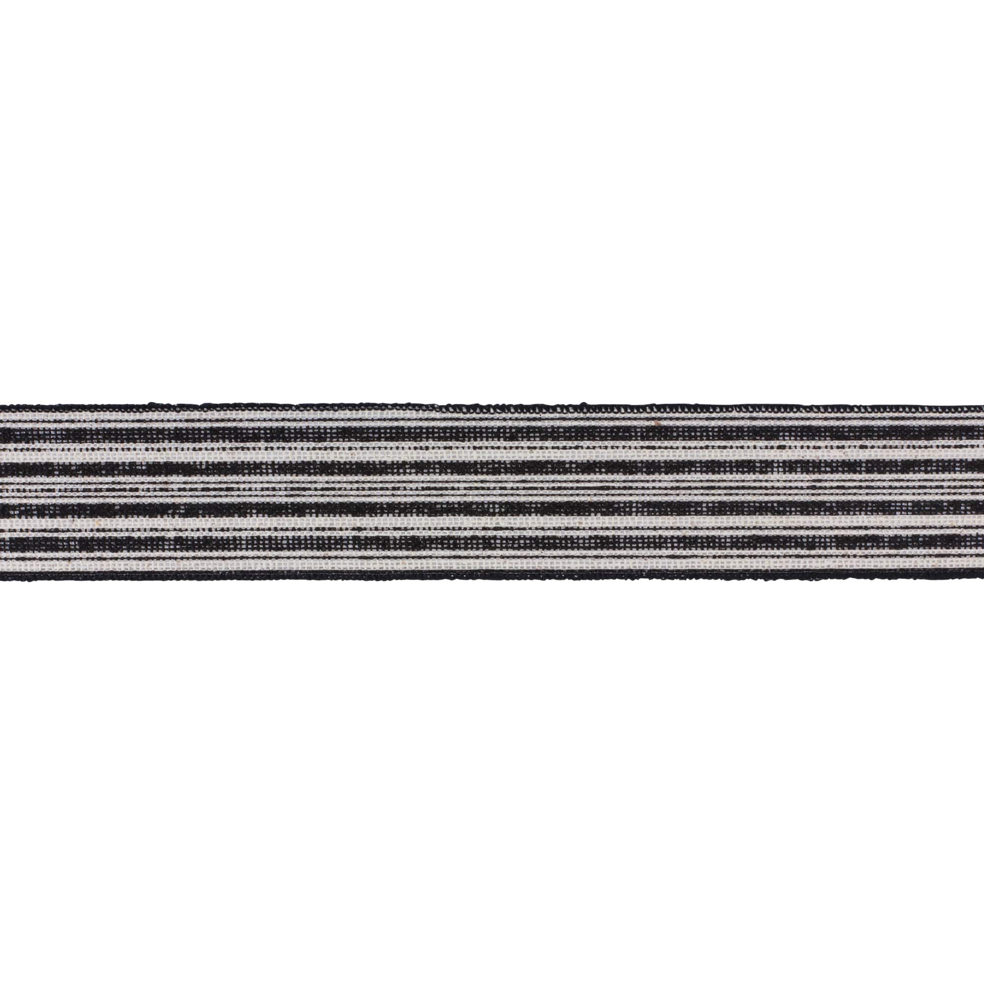 Melrose 2.5" x 10yd. Black & White Pinstriped Wired Ribbons, 2ct. | Michaels®