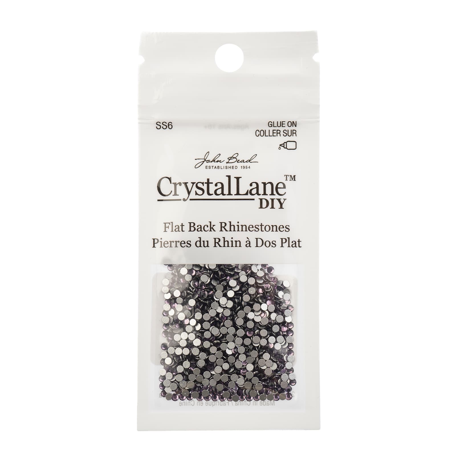 Crystal Lane DIY SS6 Round Glass Flatback Rhinestones, 1,440ct.