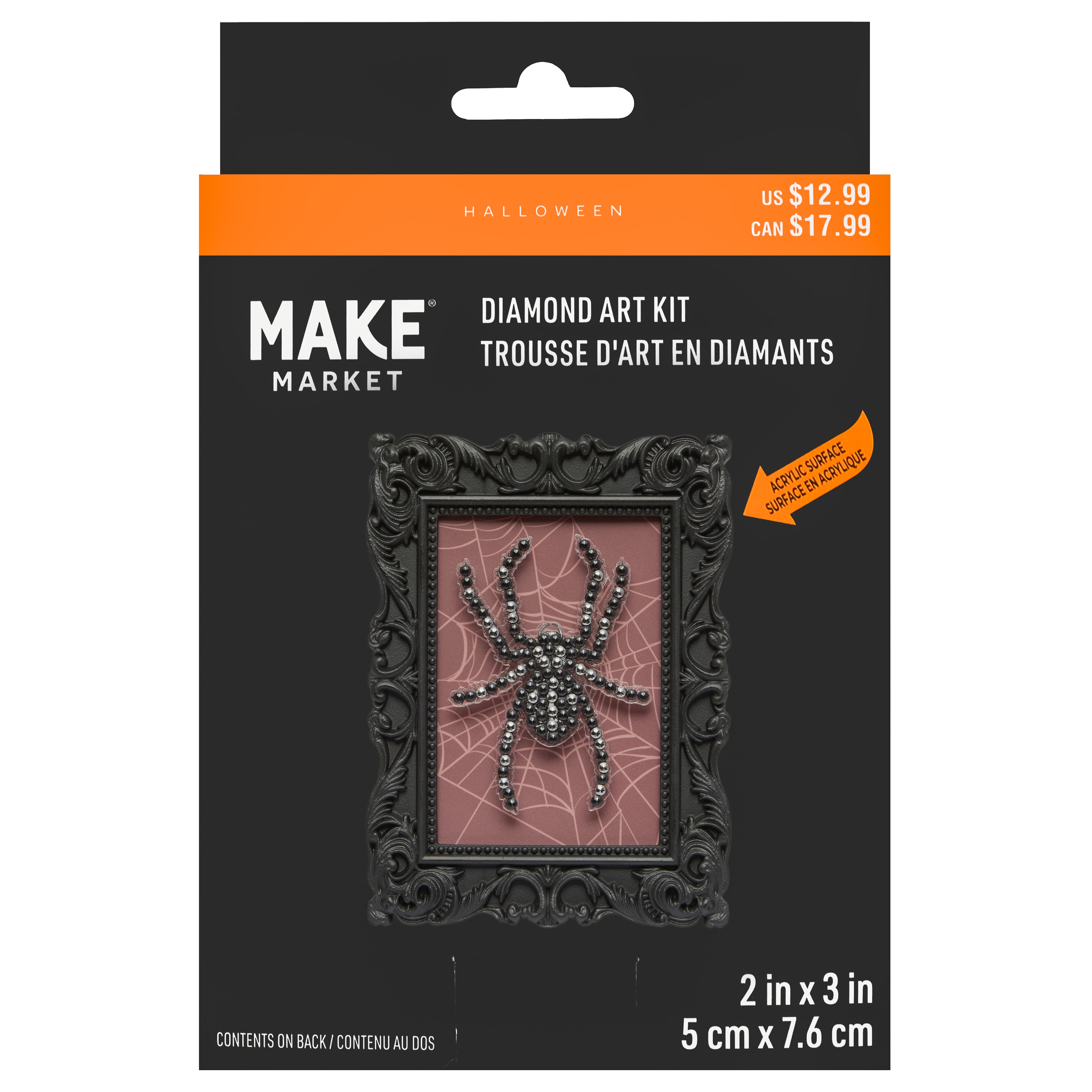2" x 3" Spider Acrylic Surface Diamond Art Kit with Frame by Make Market®