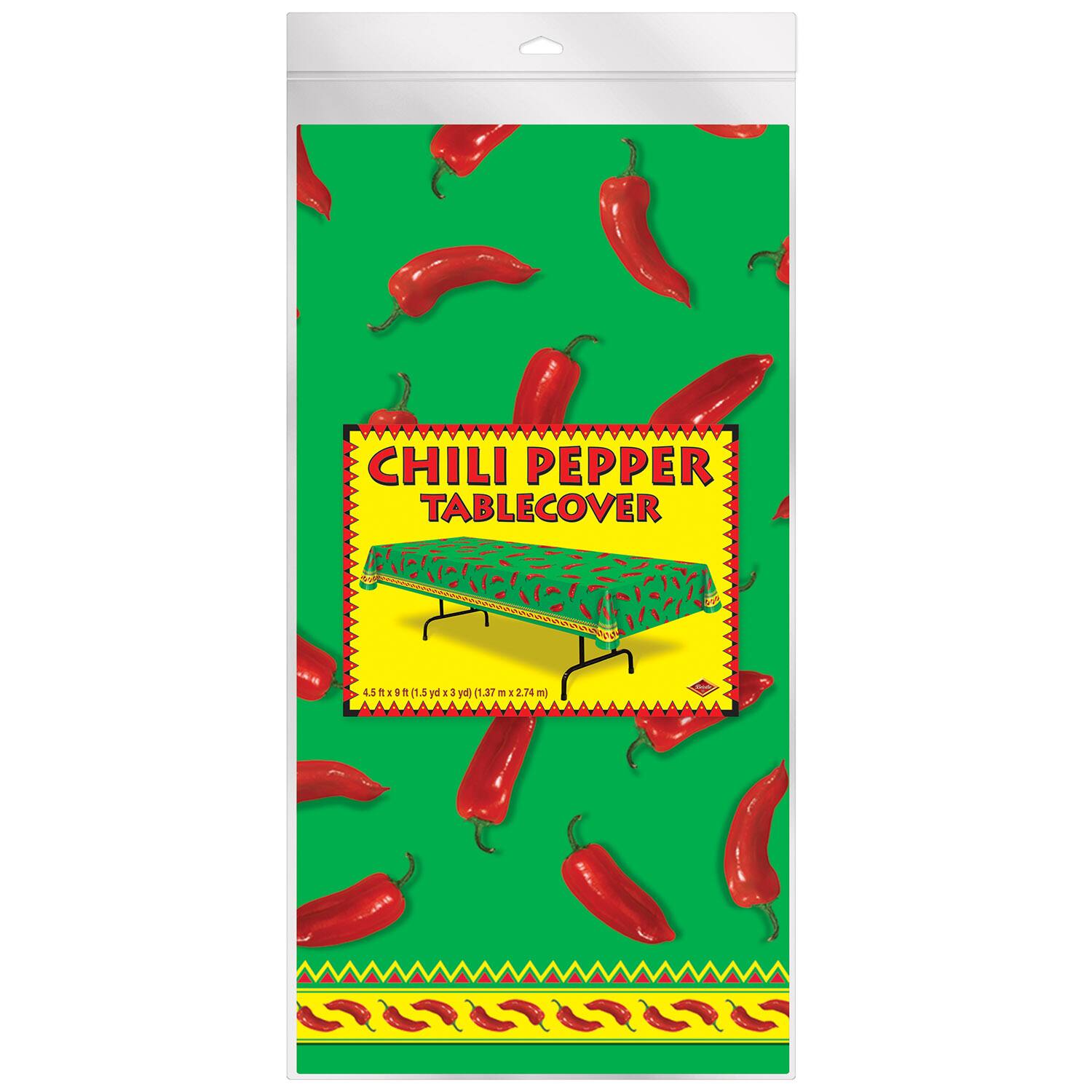 Beistle 54" x 108" Chili Pepper Plastic Table Cover
