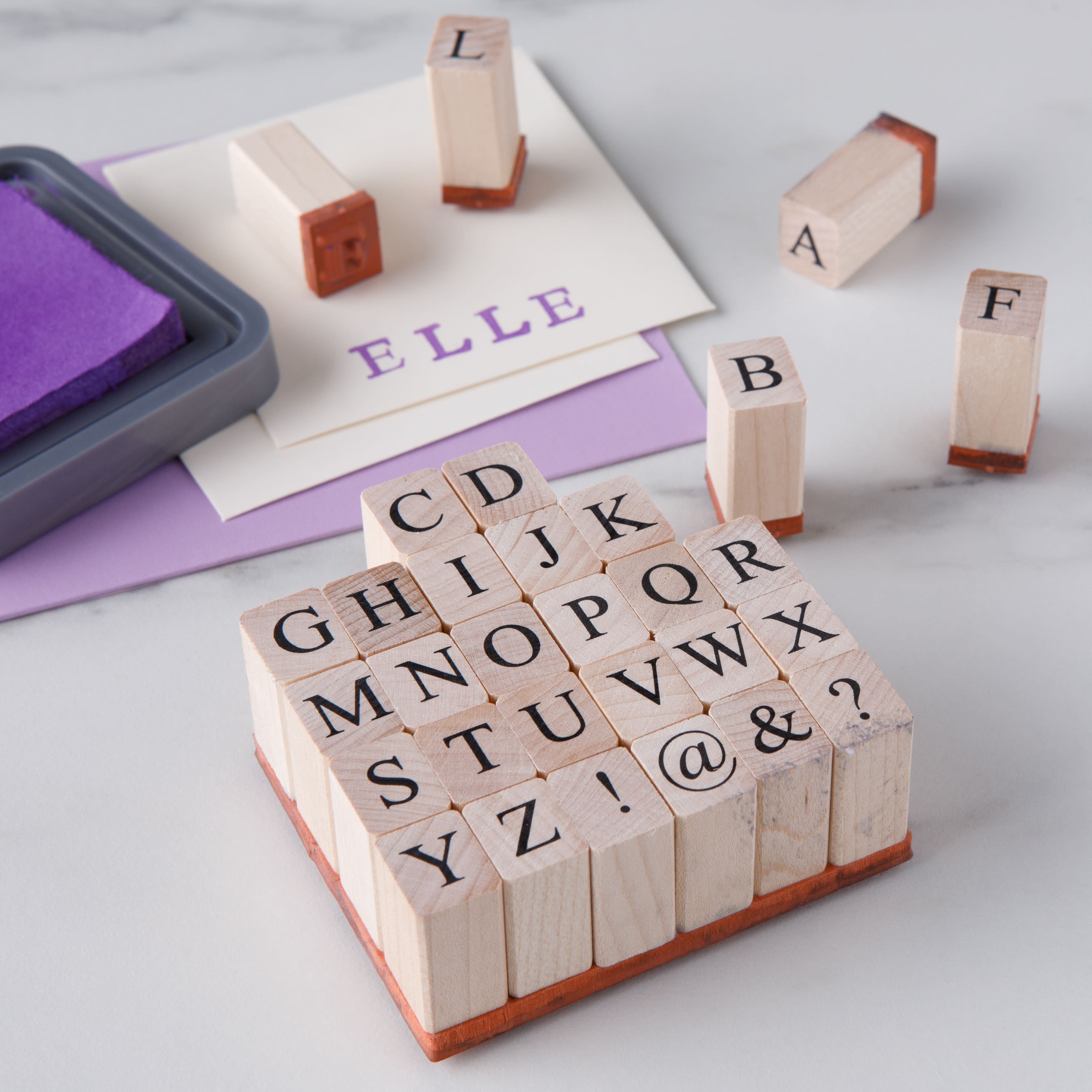 6 Pack: Medium Uppercase Alphabet Wood Stamps by Recollections™