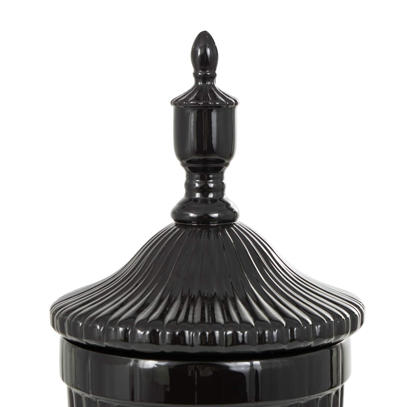 Black Ceramic Decorative Jar