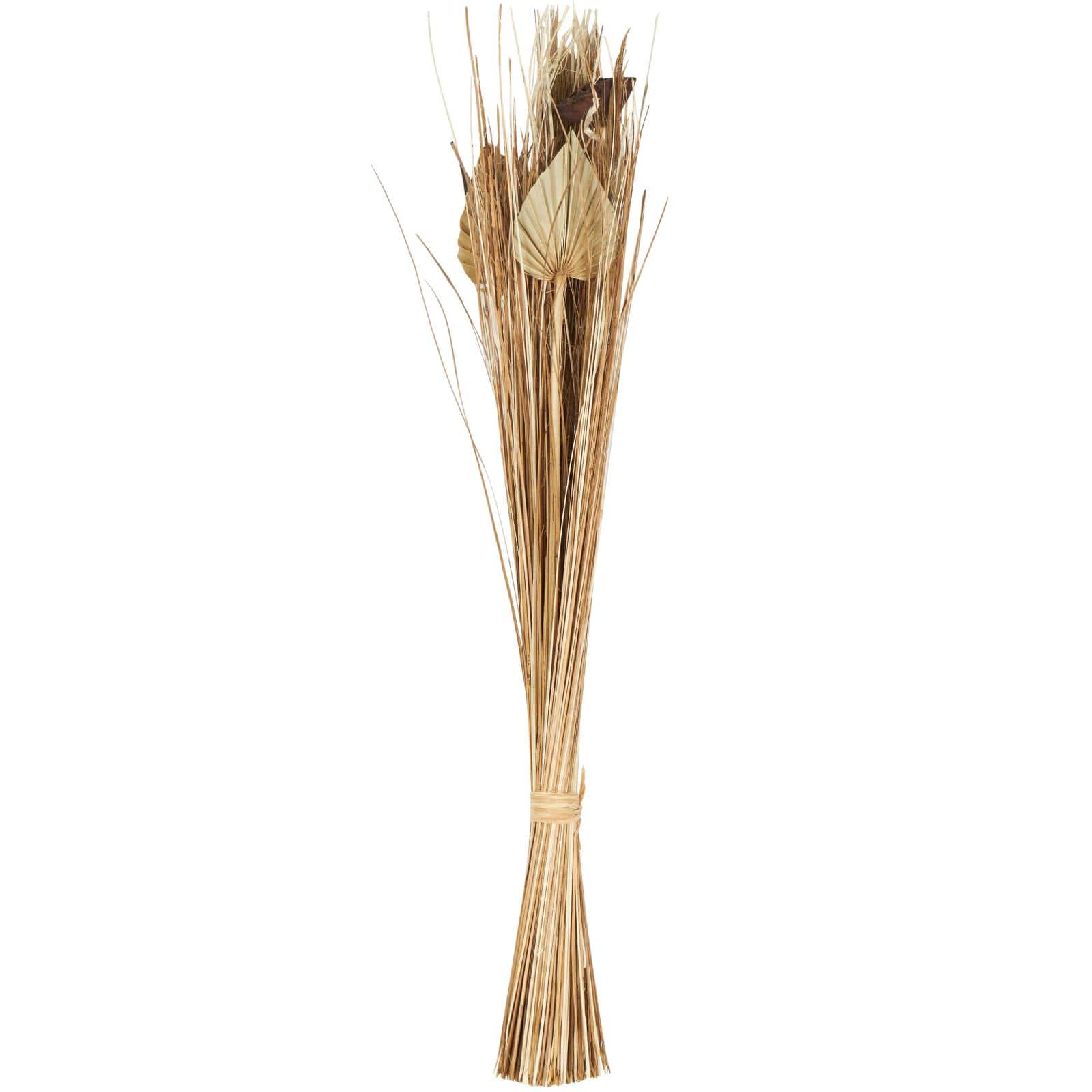 3.4ft. Brown Dried Plant Pampas Grass Natural Foliage with Fan Palm Leaves