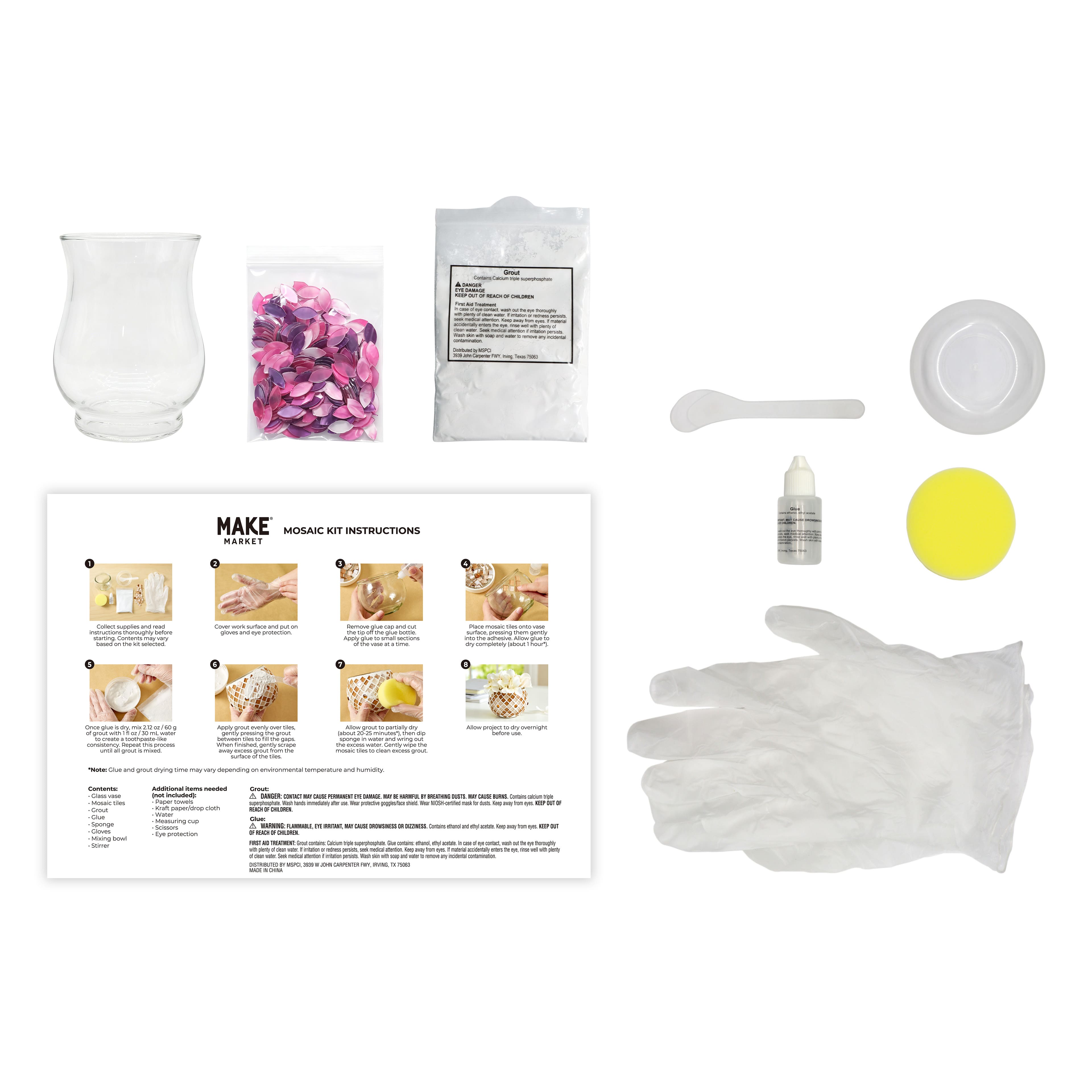 4.75" Pink Glass Vase Mosaic Kit by Make Market®
