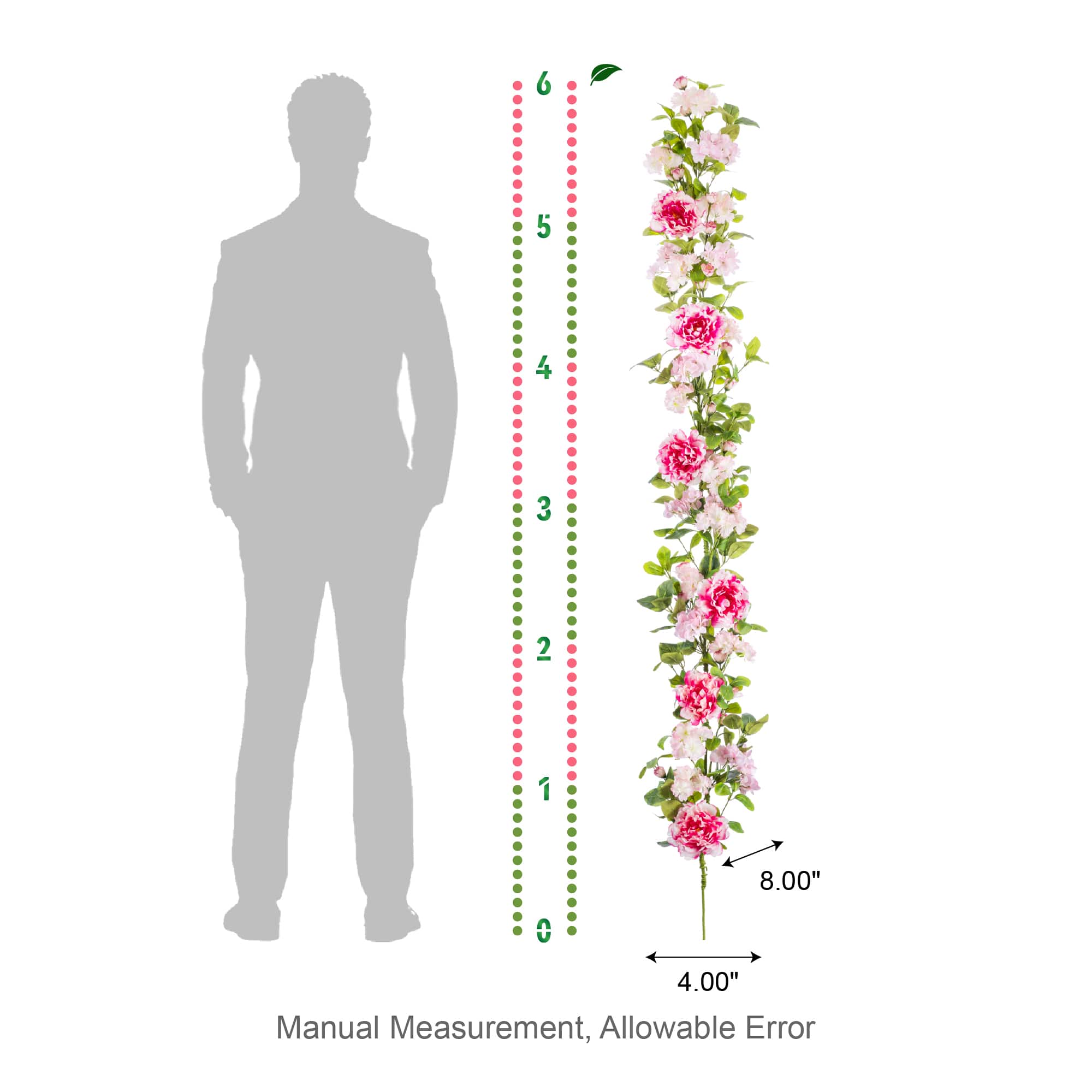 Glitzhome® 6ft. Pink Hydrangea, Peony & Cherry Floral Garland