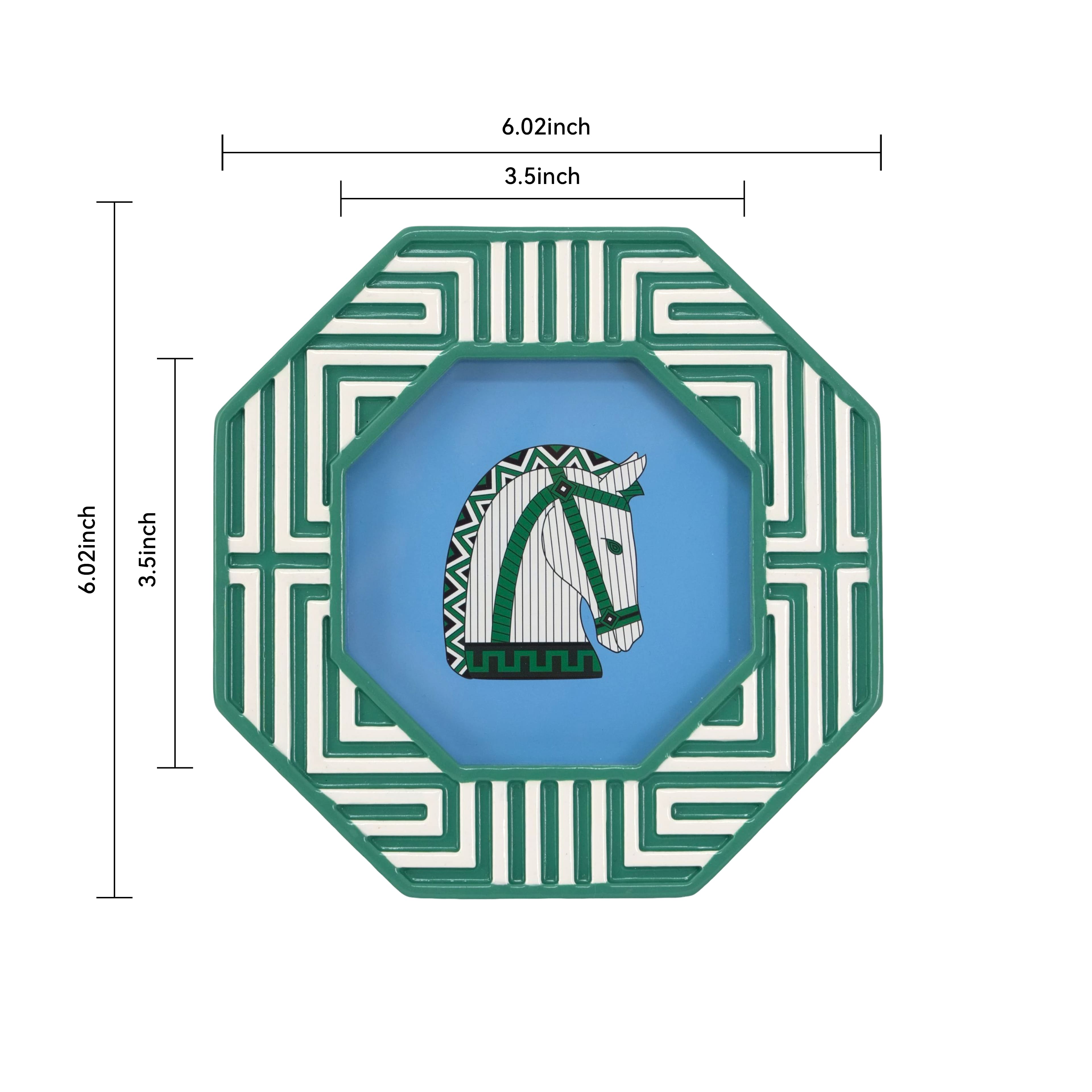 Jonathan Adler x Michaels 4" x 4" Teal & White Greek Key Hexagonal Tabletop Frame