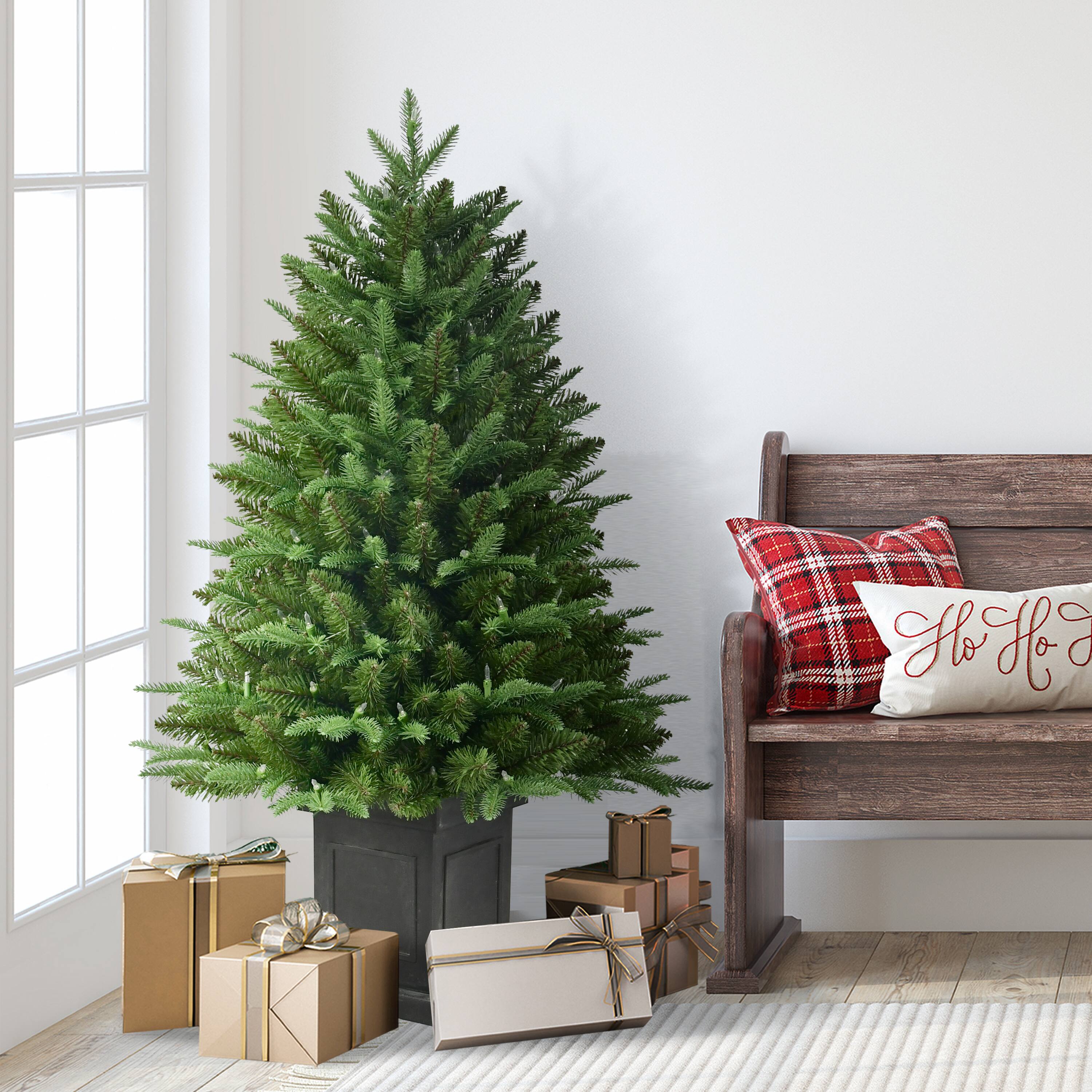 Puleo International 4ft. Pre-Lit Fraser Fir Potted Artificial Christmas Tree