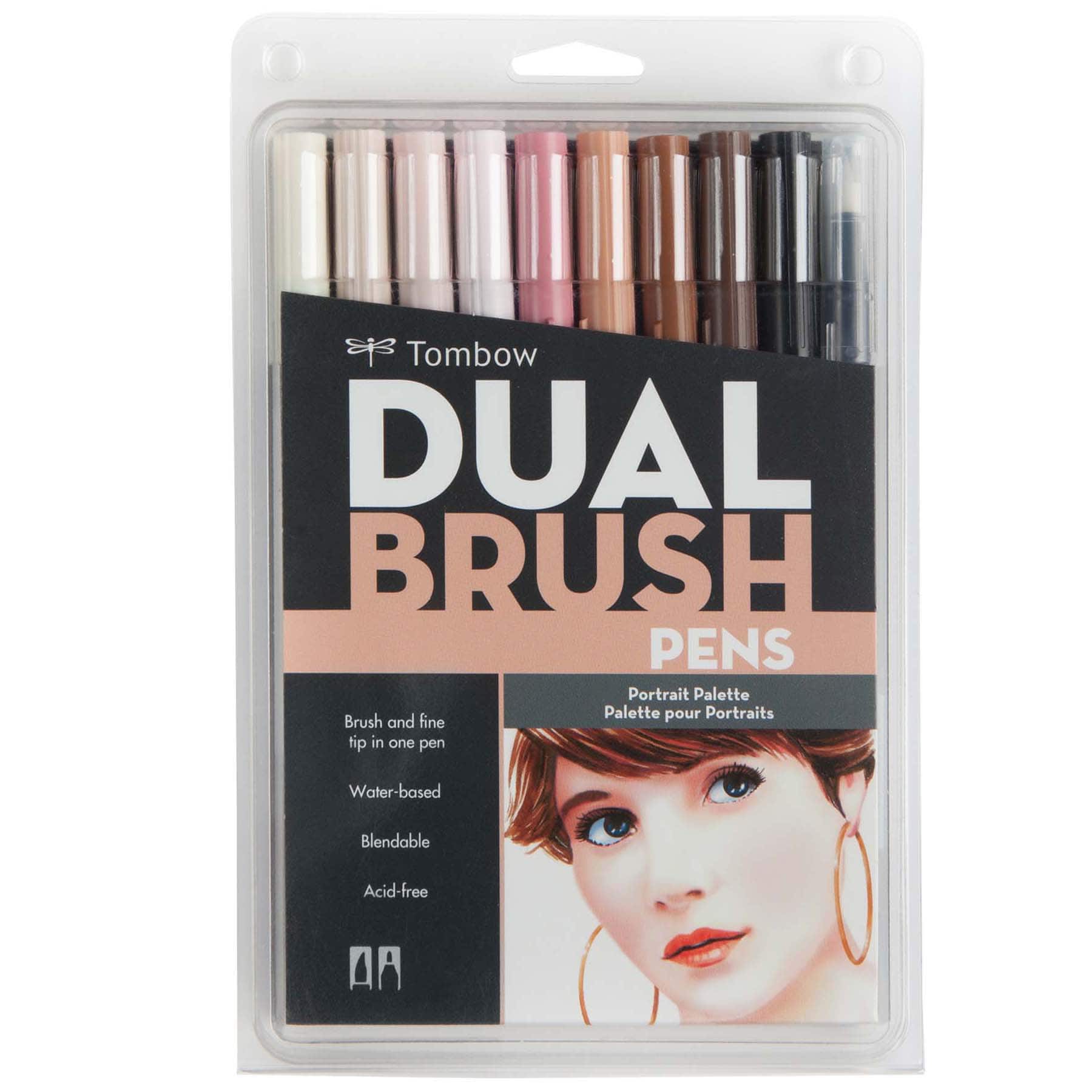 6 Packs: 10 ct. (60 total) Tombow Portrait Dual Brush Pen Set