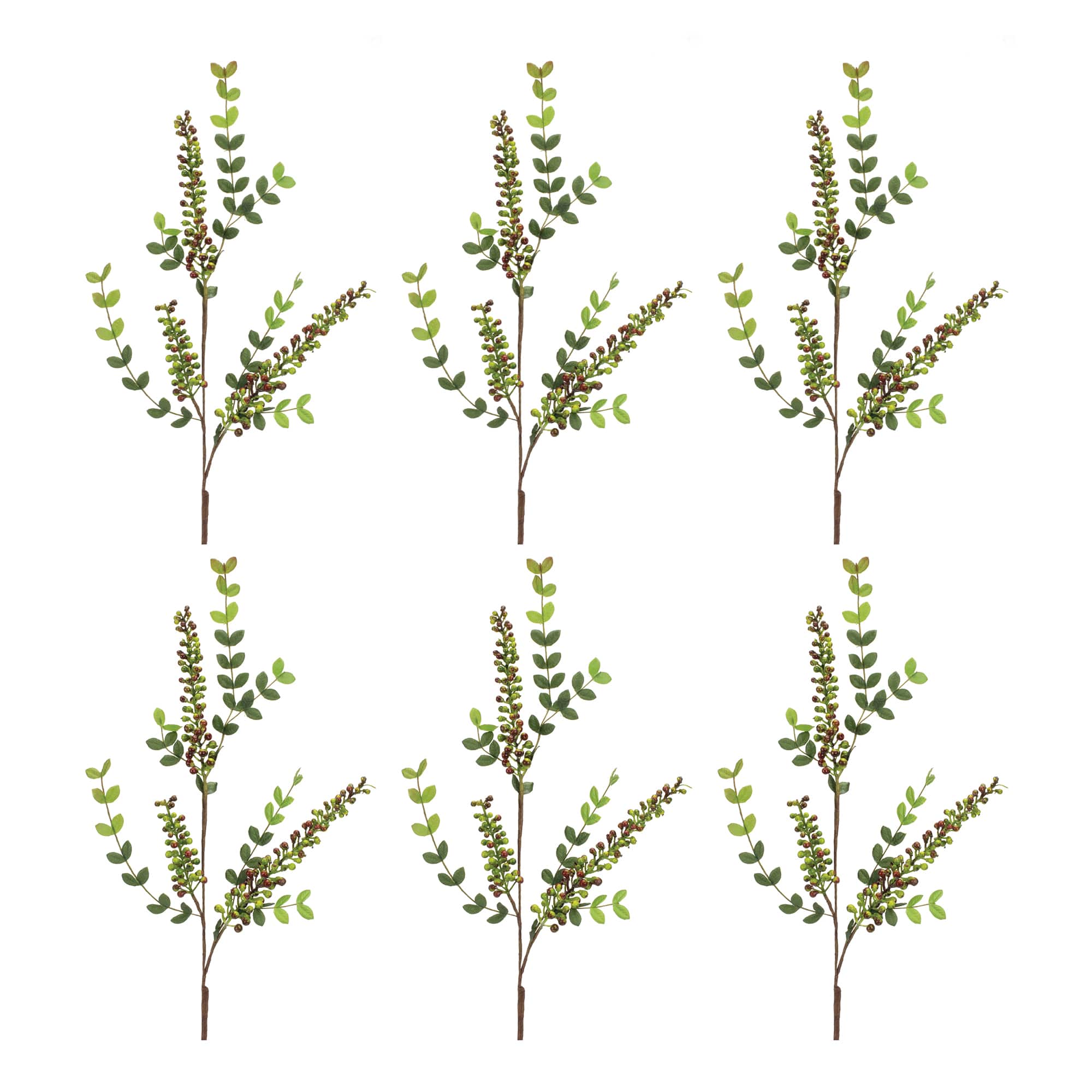 32" Variegated Red Berry Foliage Sprays, 6ct.