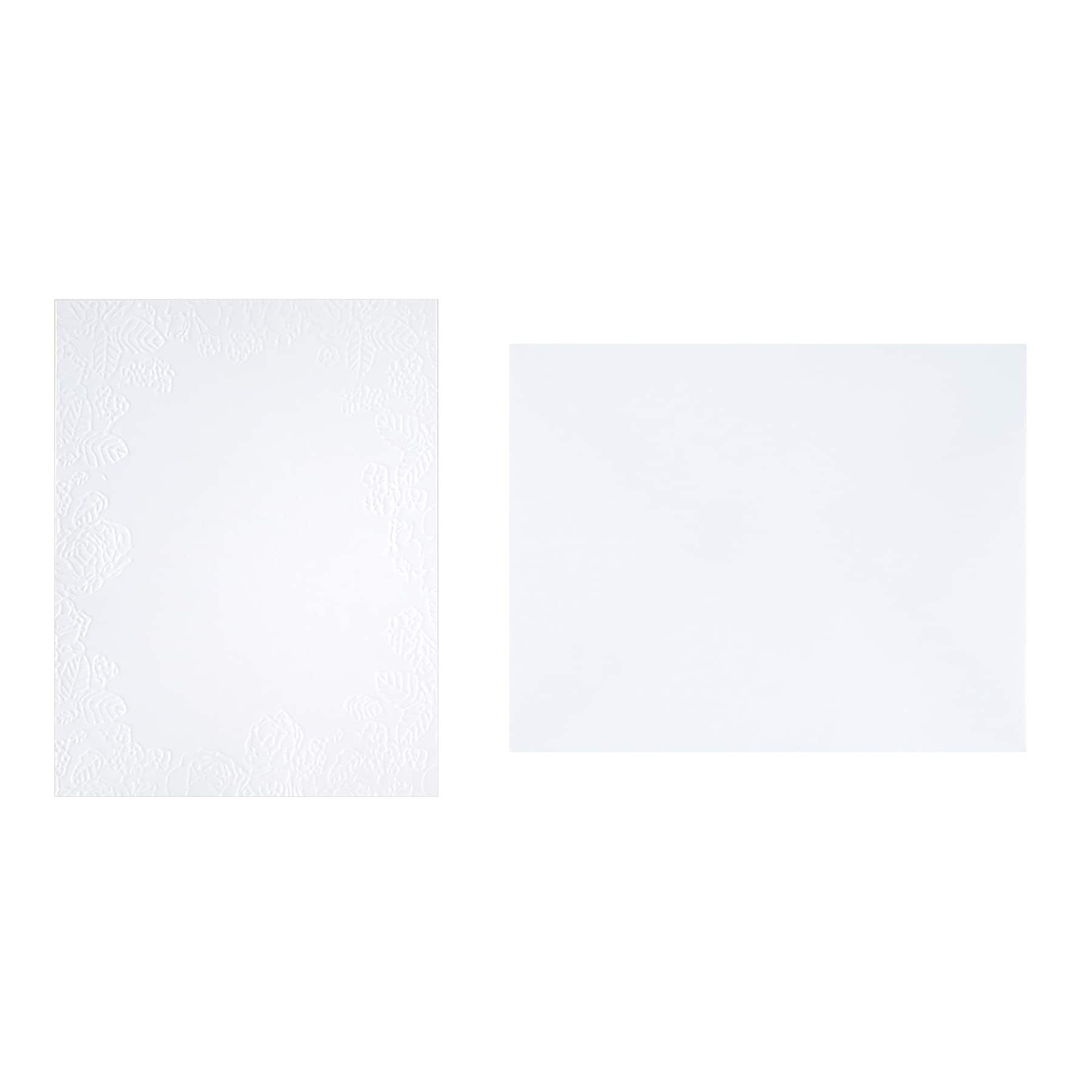 4.25" x 5.5" Embossed Floral Border Card & Envelope Sets, 10ct. by Recollections™
