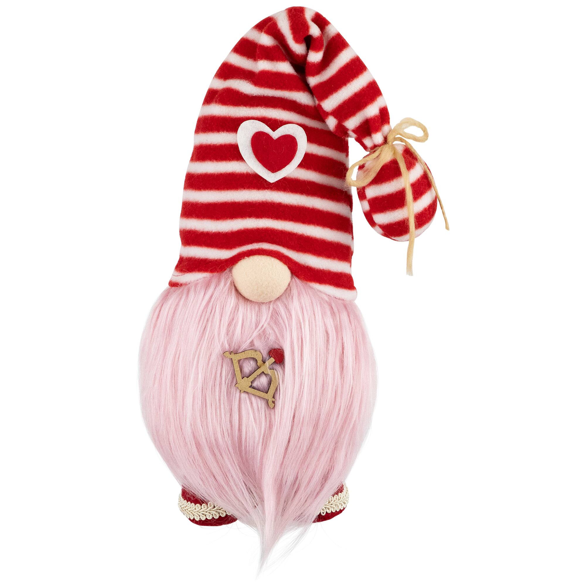 19" Pink Plush Bow & Arrow Valentine's Day Gnome By Northlight in Red/Pink | 19" x 5.5" x 4.5" | Michaels®