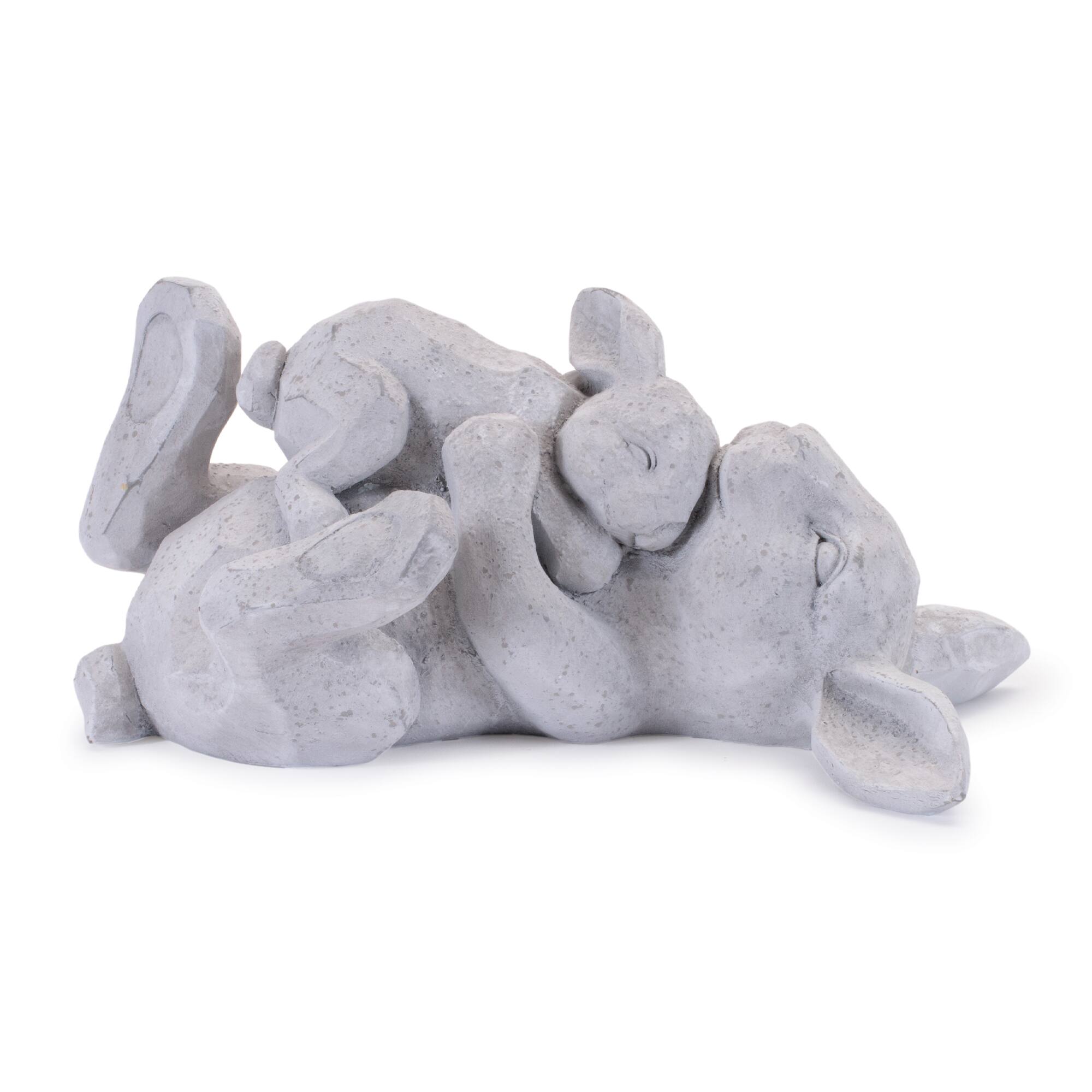 Melrose Laying Rabbit with Baby Bunny Figurine Set