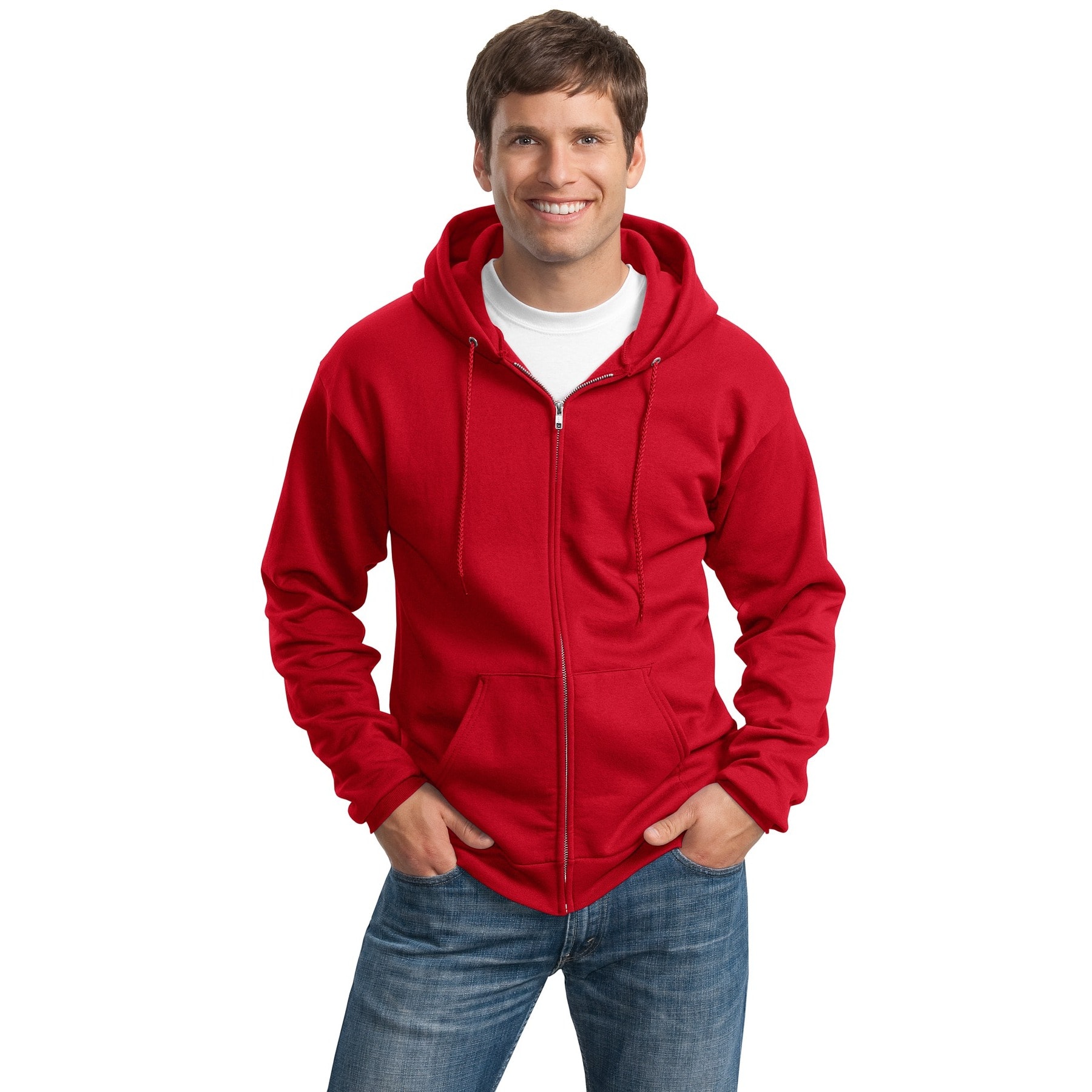 Port & Company® Tall Essential Fleece Full-Zip Hooded Sweatshirt
