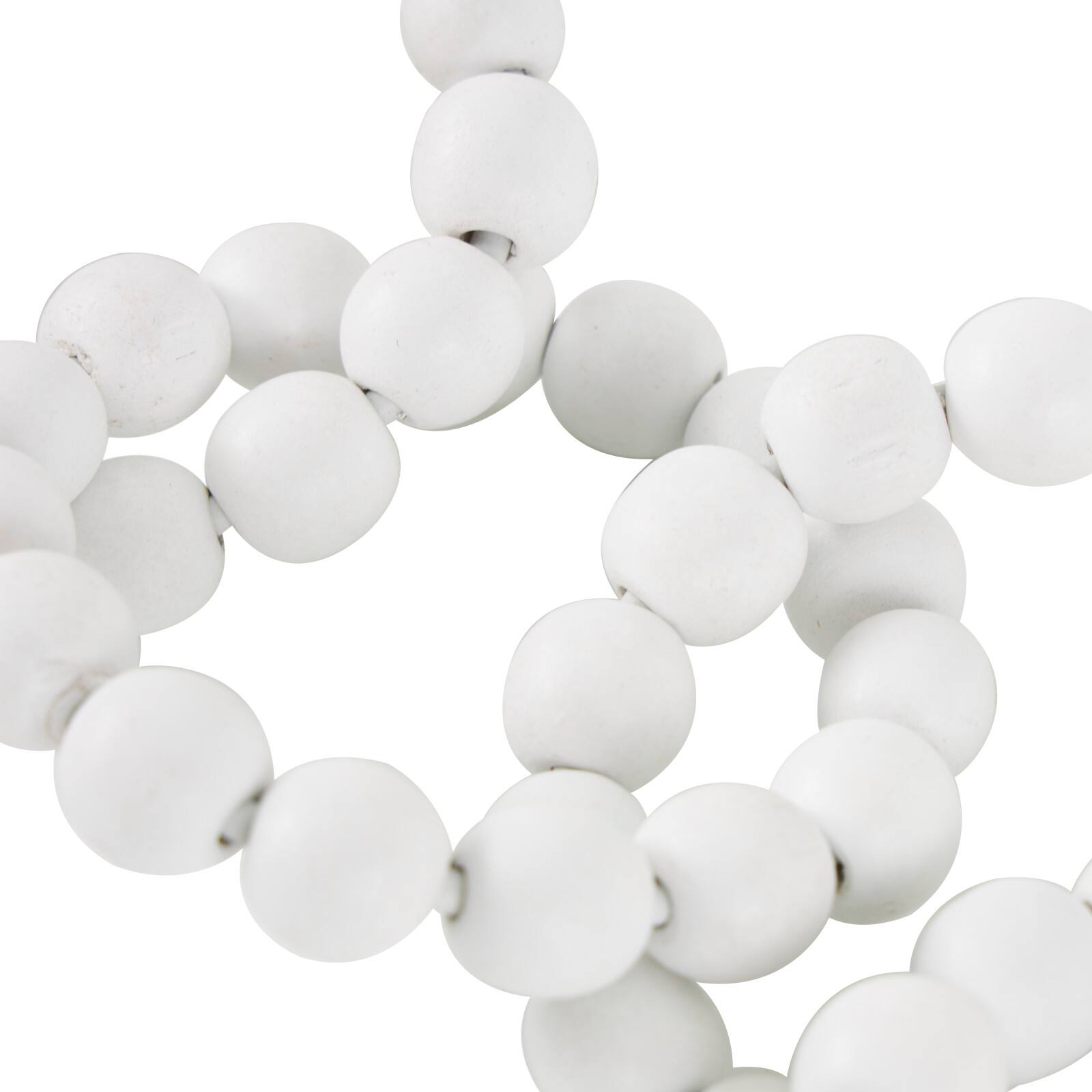 20" White Wood Chain Beaded 7 Link Sculpture
