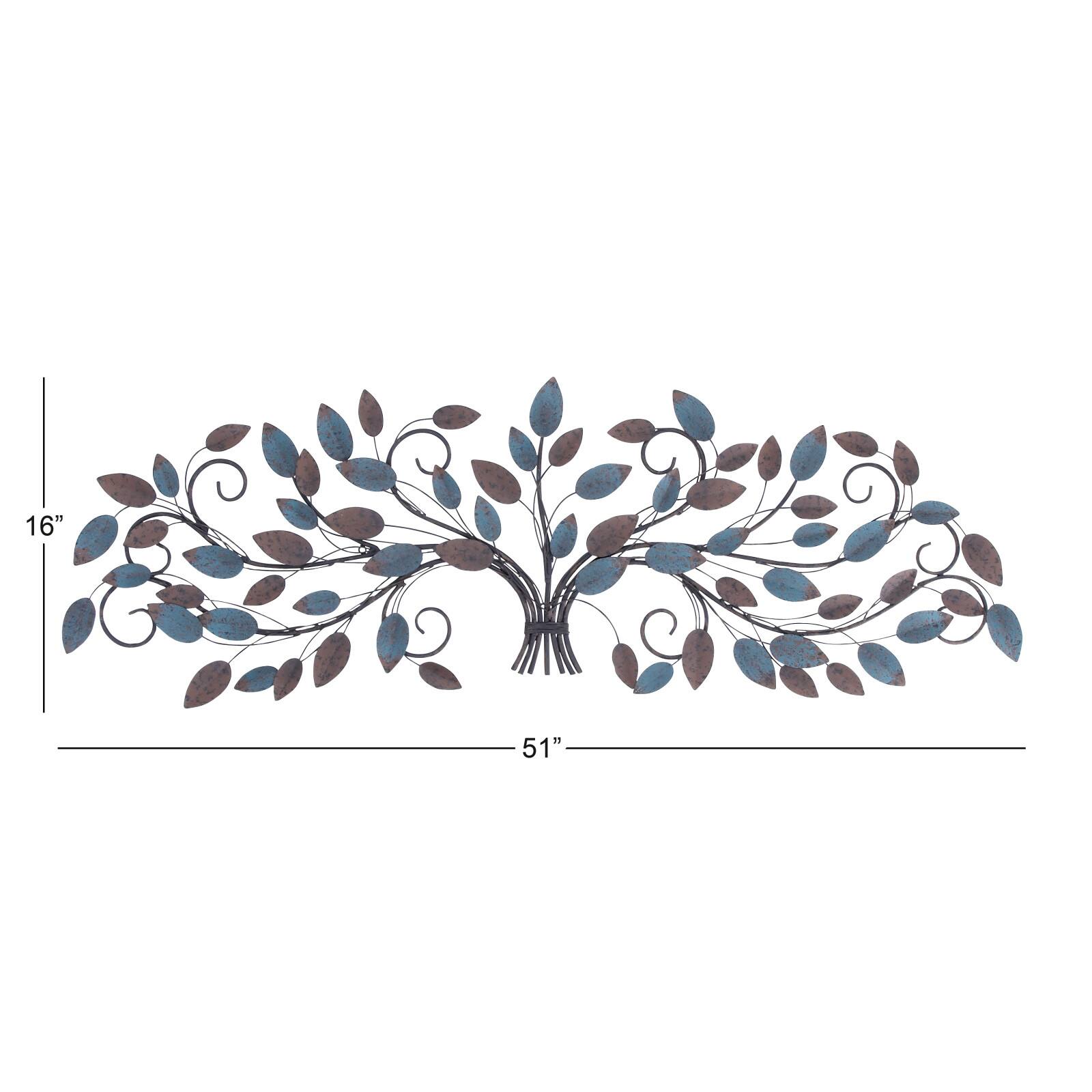 Blue Metal Traditional Tree Branches Wall Decoration