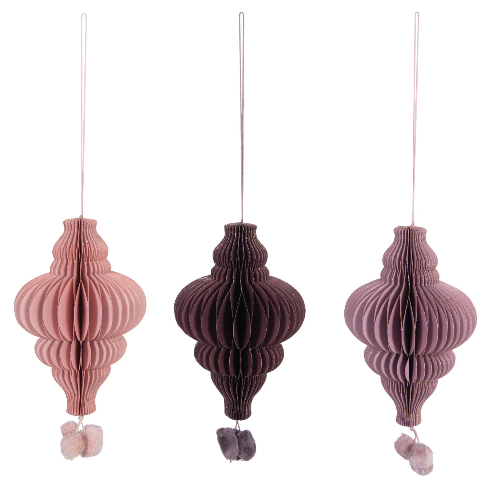 Hello Honey® 6" Paper Ornament with Pom Poms Set