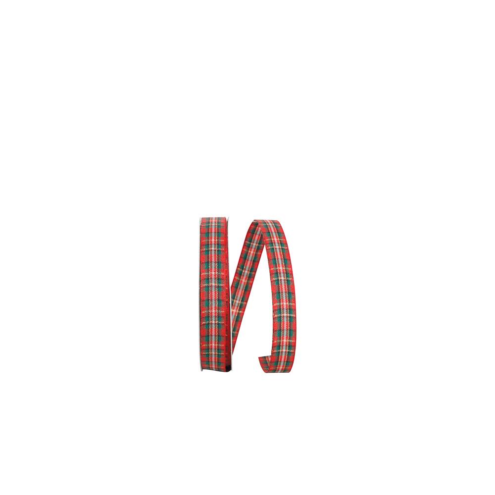 JAM Paper 5/8" x 25yd. Plaid Glimmer Narrows Ribbon