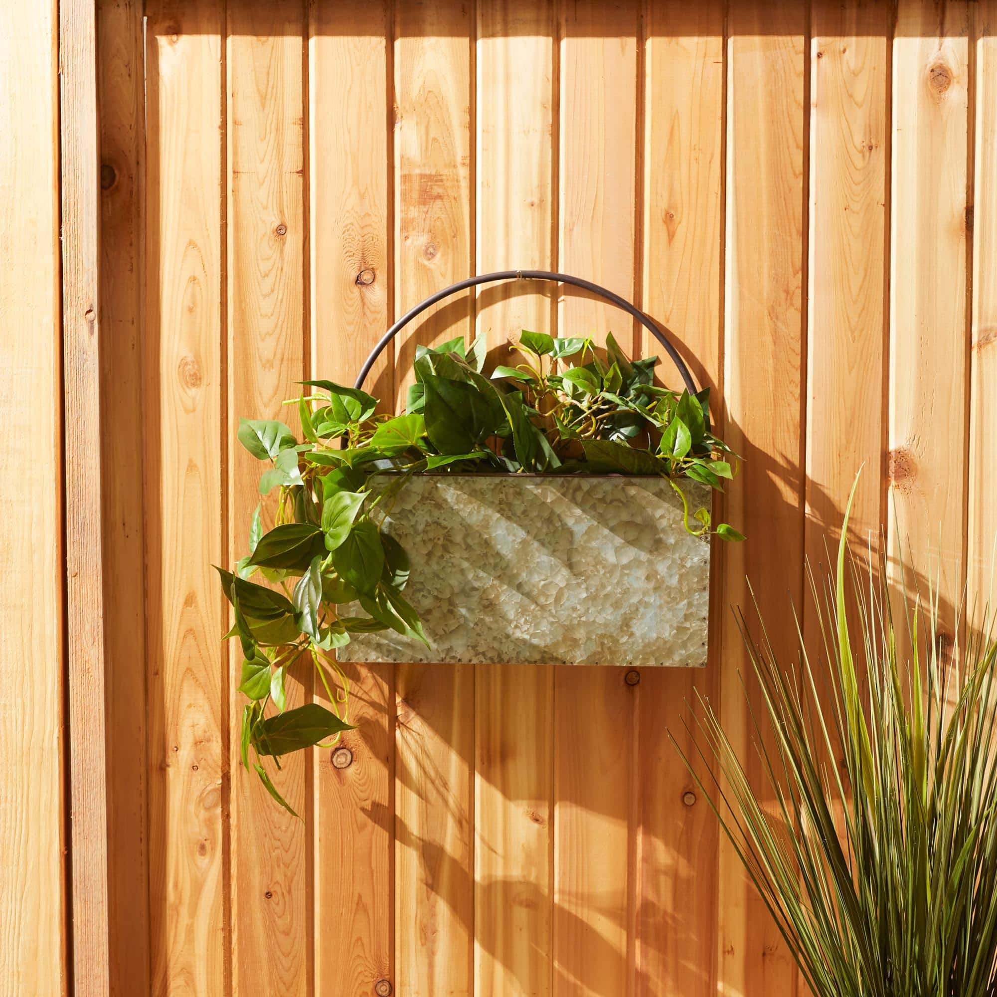 14.5" Rectangle Galvanized Wall Planter